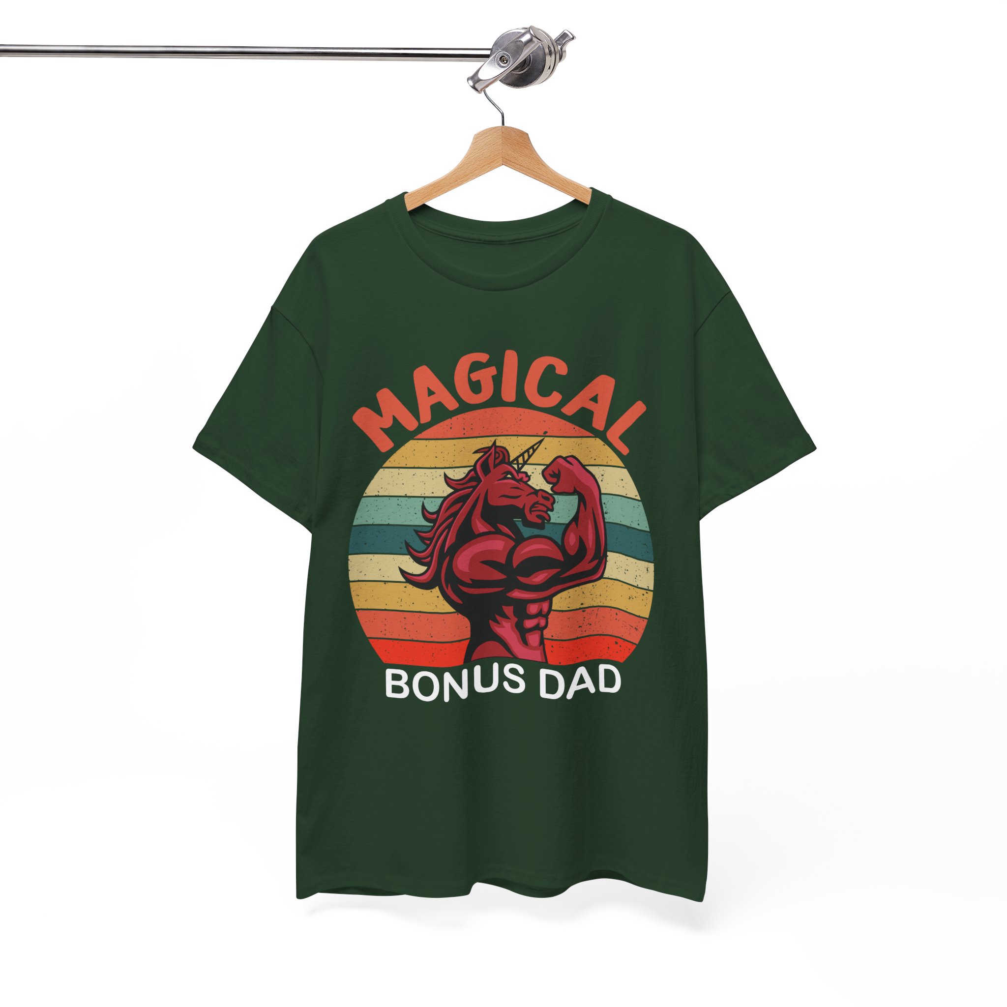 Magical Bonus Unicorn For Dad Retro T-Shirt - Image 8