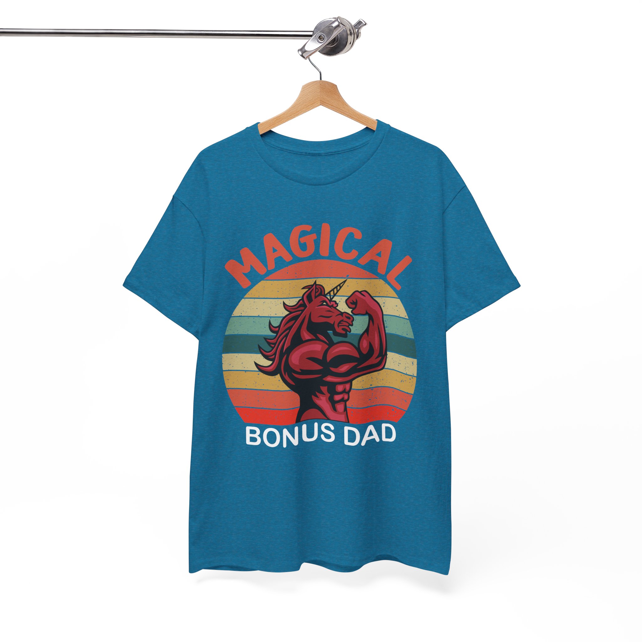 Magical Bonus Unicorn For Dad Retro T-Shirt - Image 9