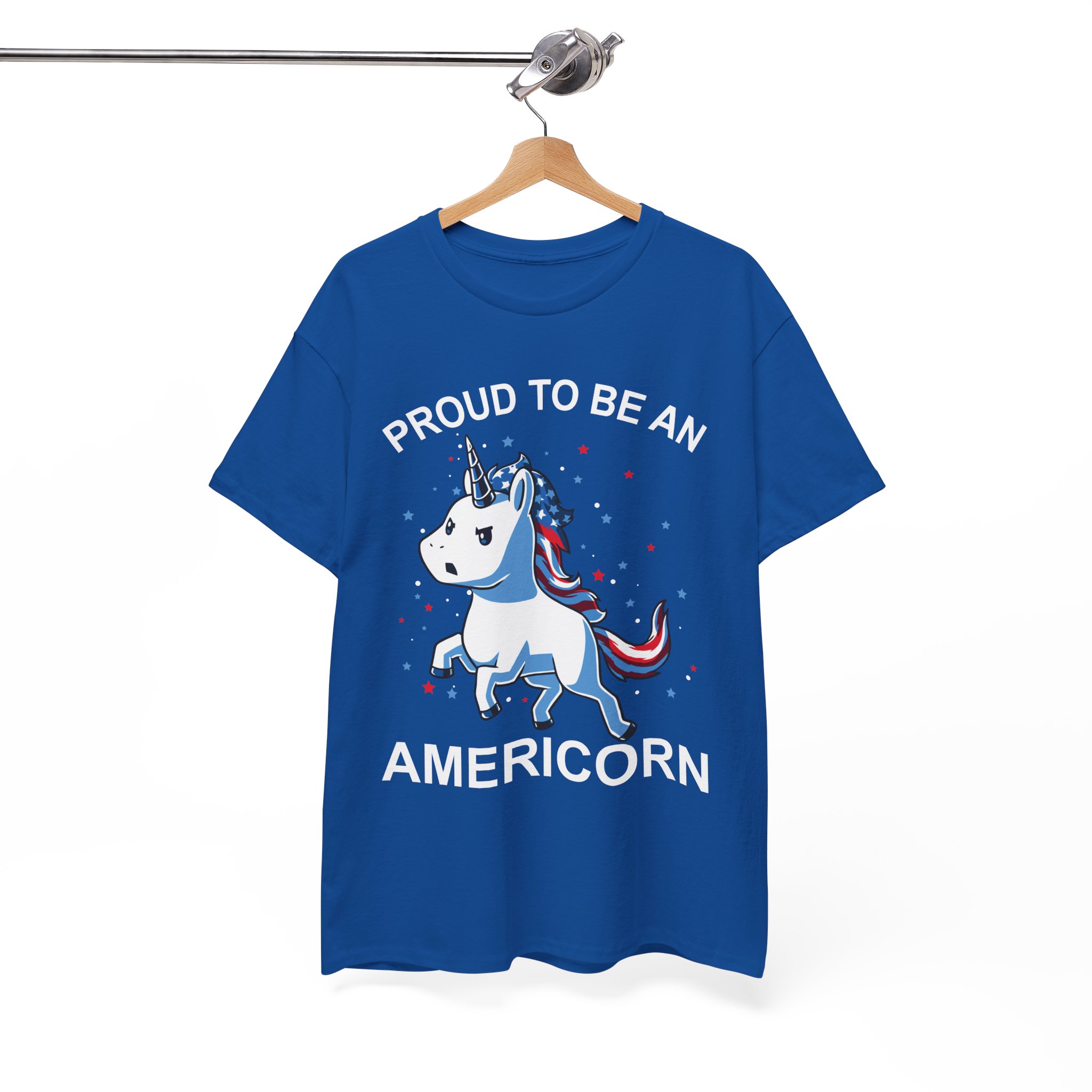 Proud to Be an Americorn Unicorn Patriotic American T-Shirt - Image 7