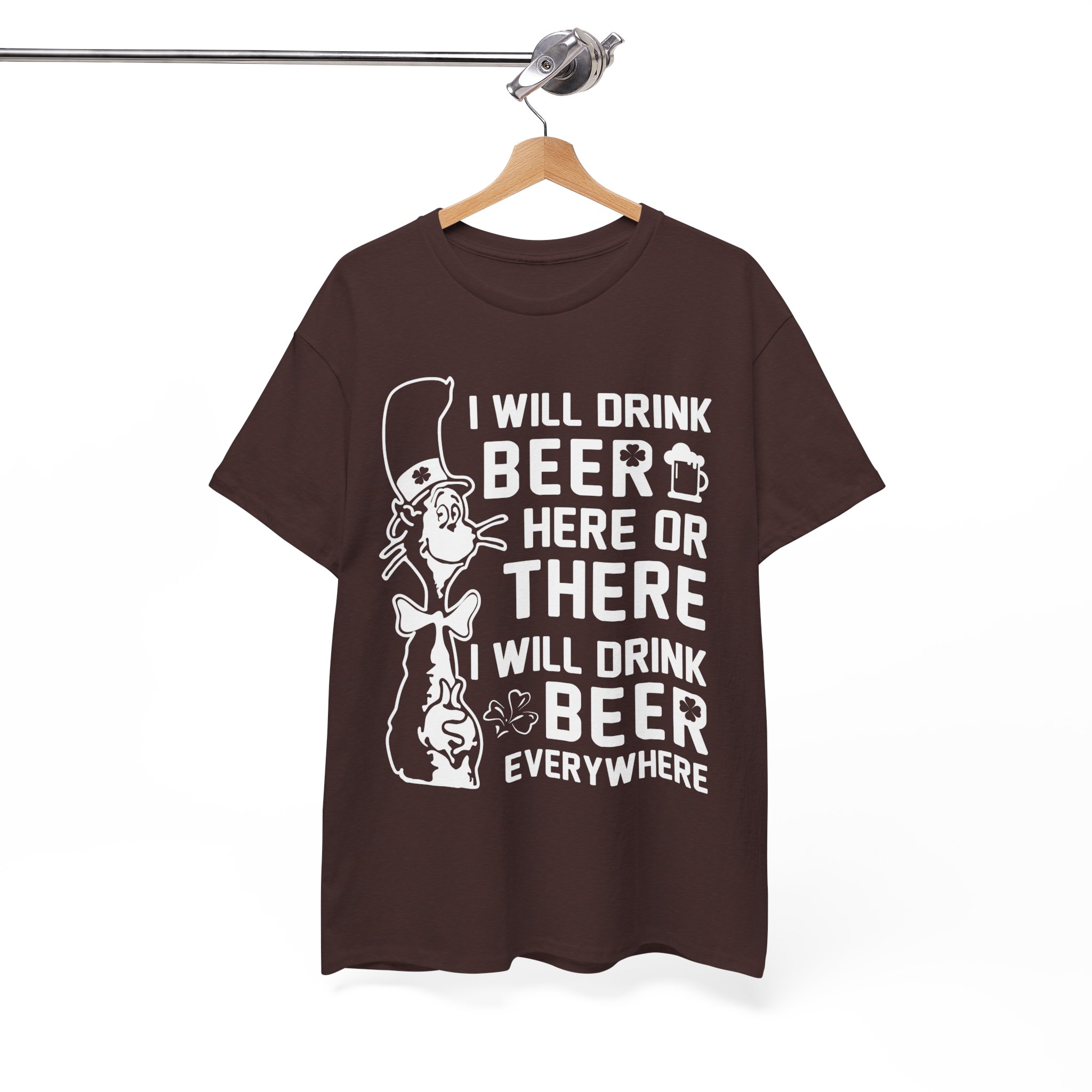 I Will Drink Beer Everywhere Dr. Seuss Parody Tee - Image 2
