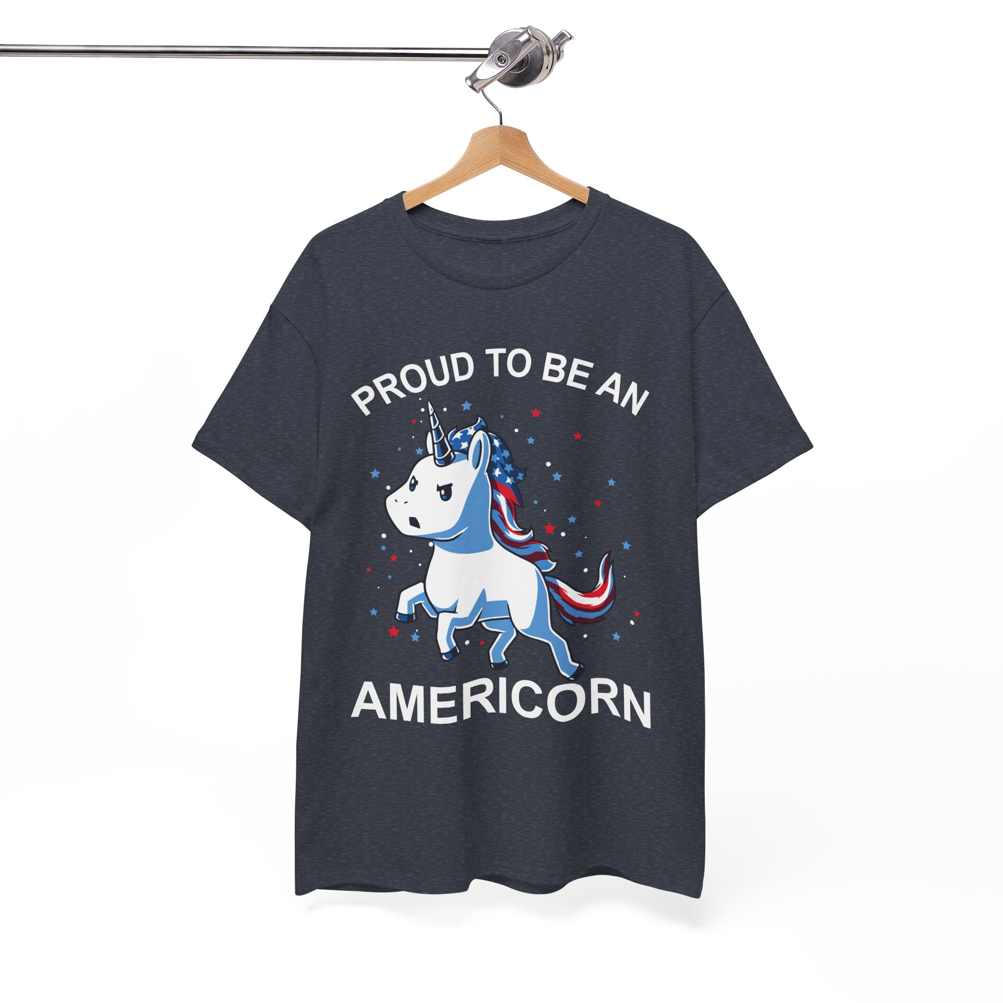Proud to Be an Americorn Unicorn Patriotic American T-Shirt - Image 9
