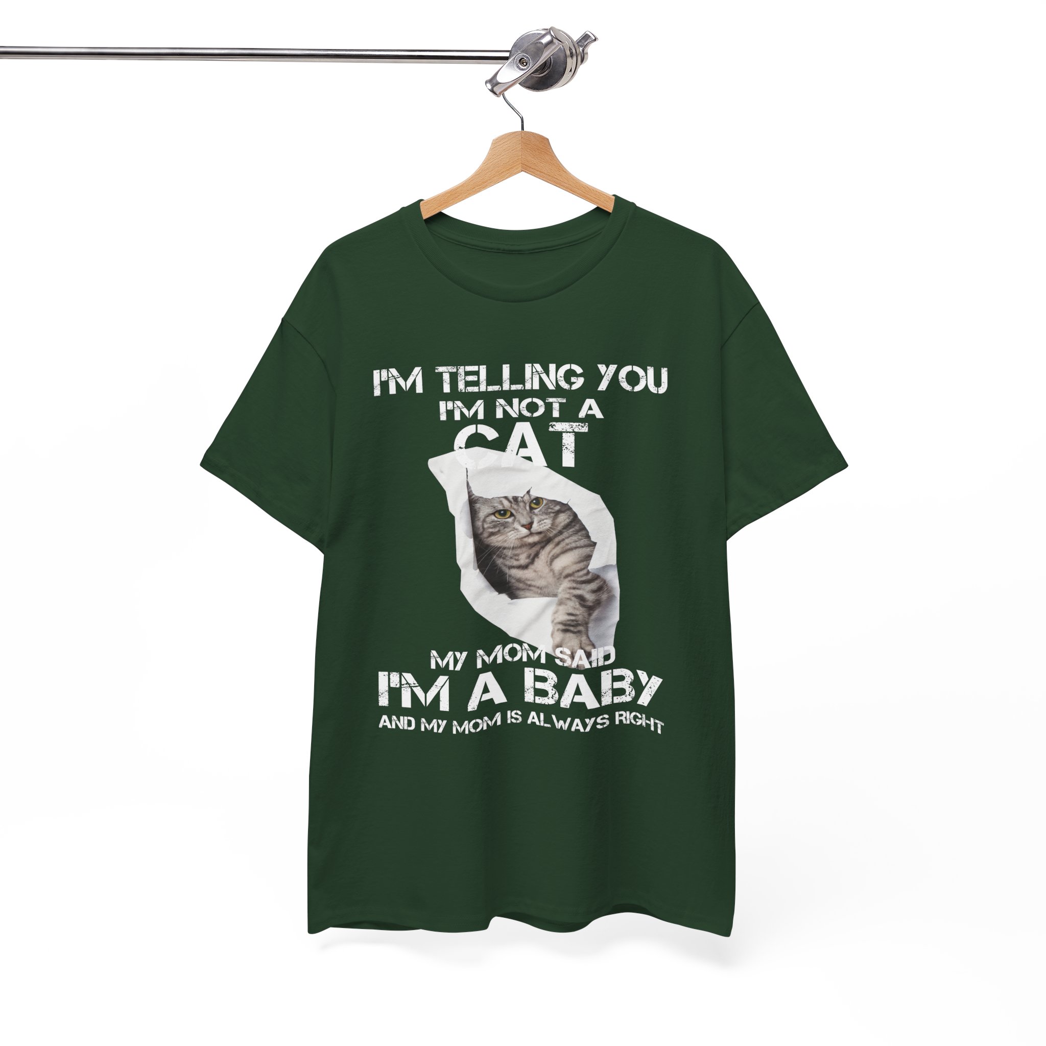 I’m Not a Cat I’m a Baby Funny Cat Lover T-Shirt - Image 4