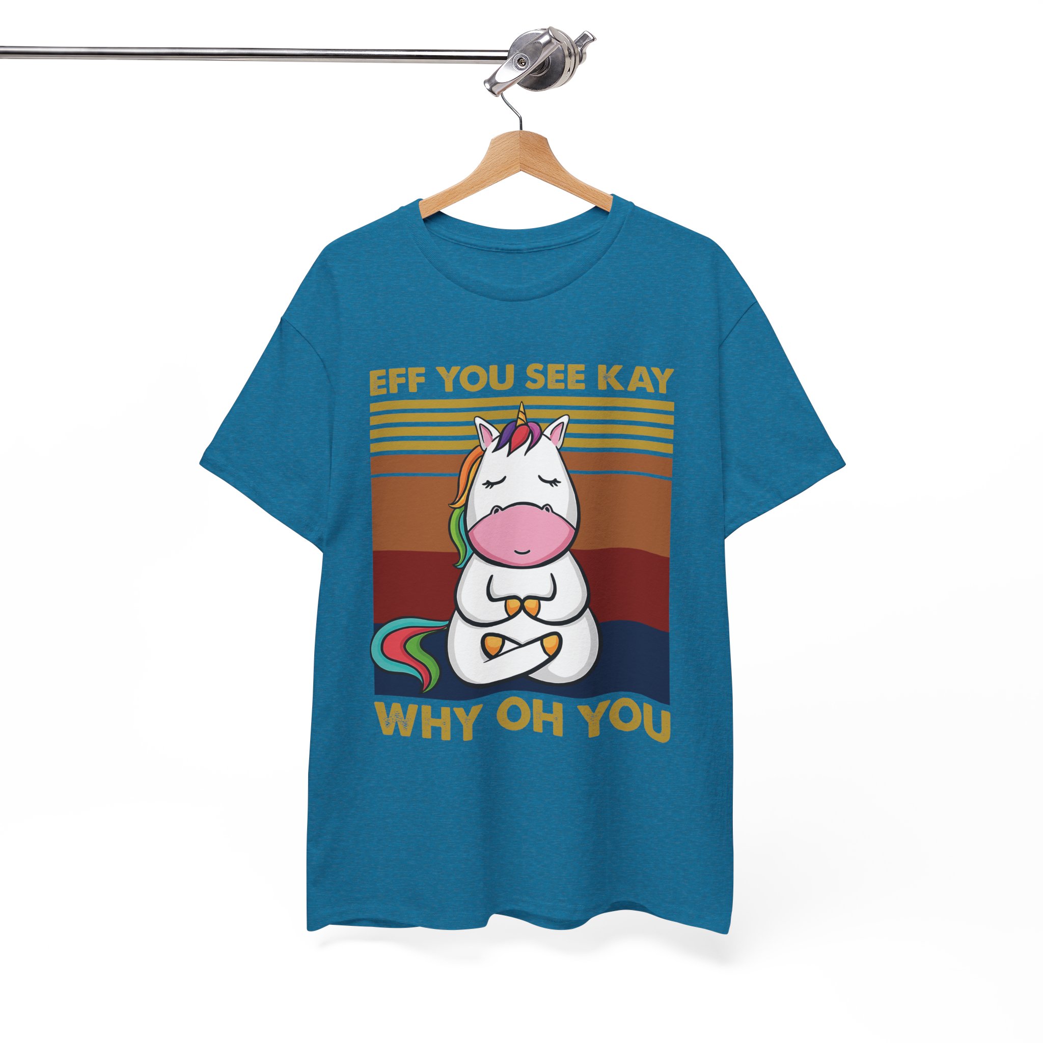Funny Unicorn Eff You See Kay Why Oh You Retro T-Shirt - Image 7