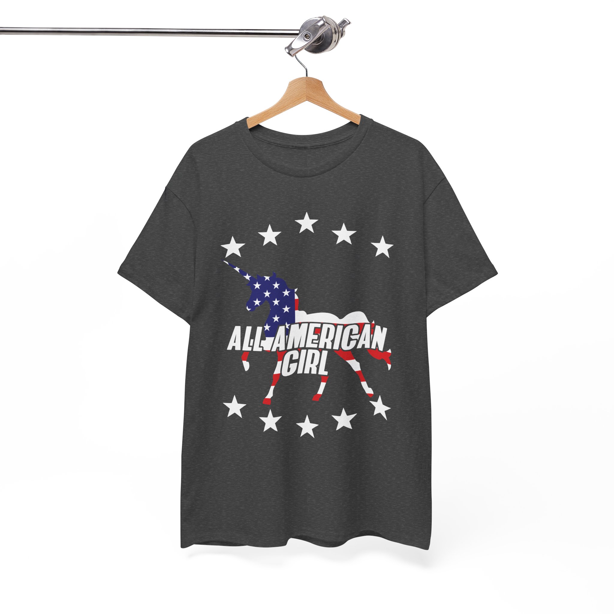 American Girl Unicorn Patriotic USA T-Shirt - Image 6