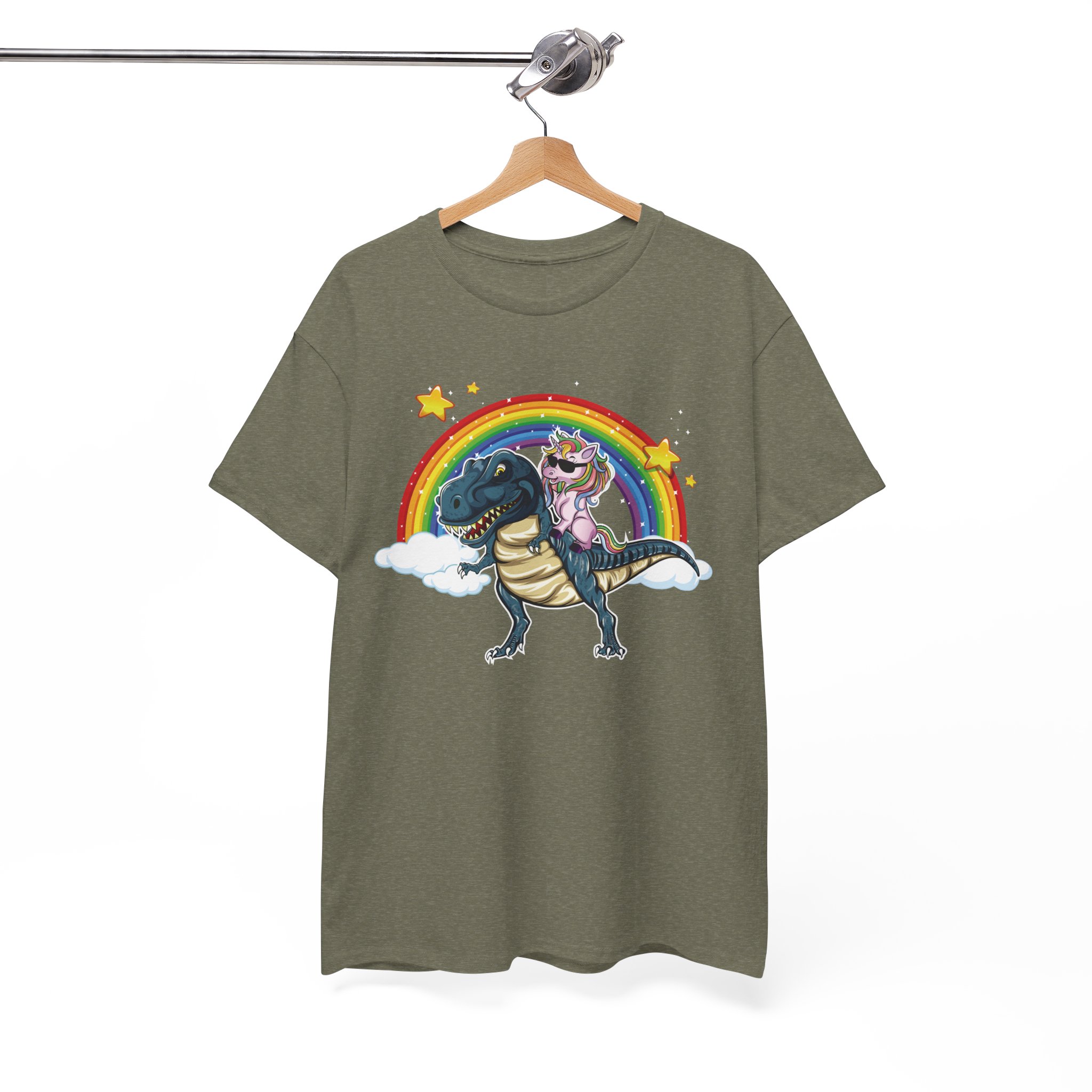 Unicorn Ride Dino T-Rex Retro T-Shirt - Image 4