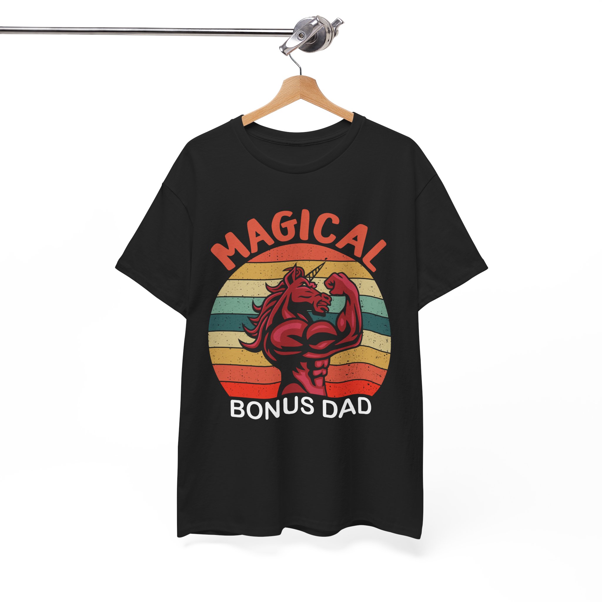Magical Bonus Unicorn For Dad Retro T-Shirt - Image 3
