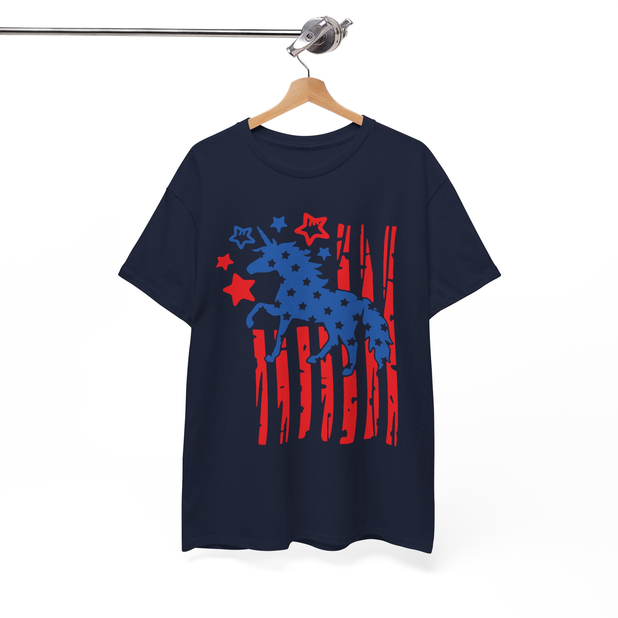 Patriotic Unicorn American Flag 4th of July T-Shirt - Image 9