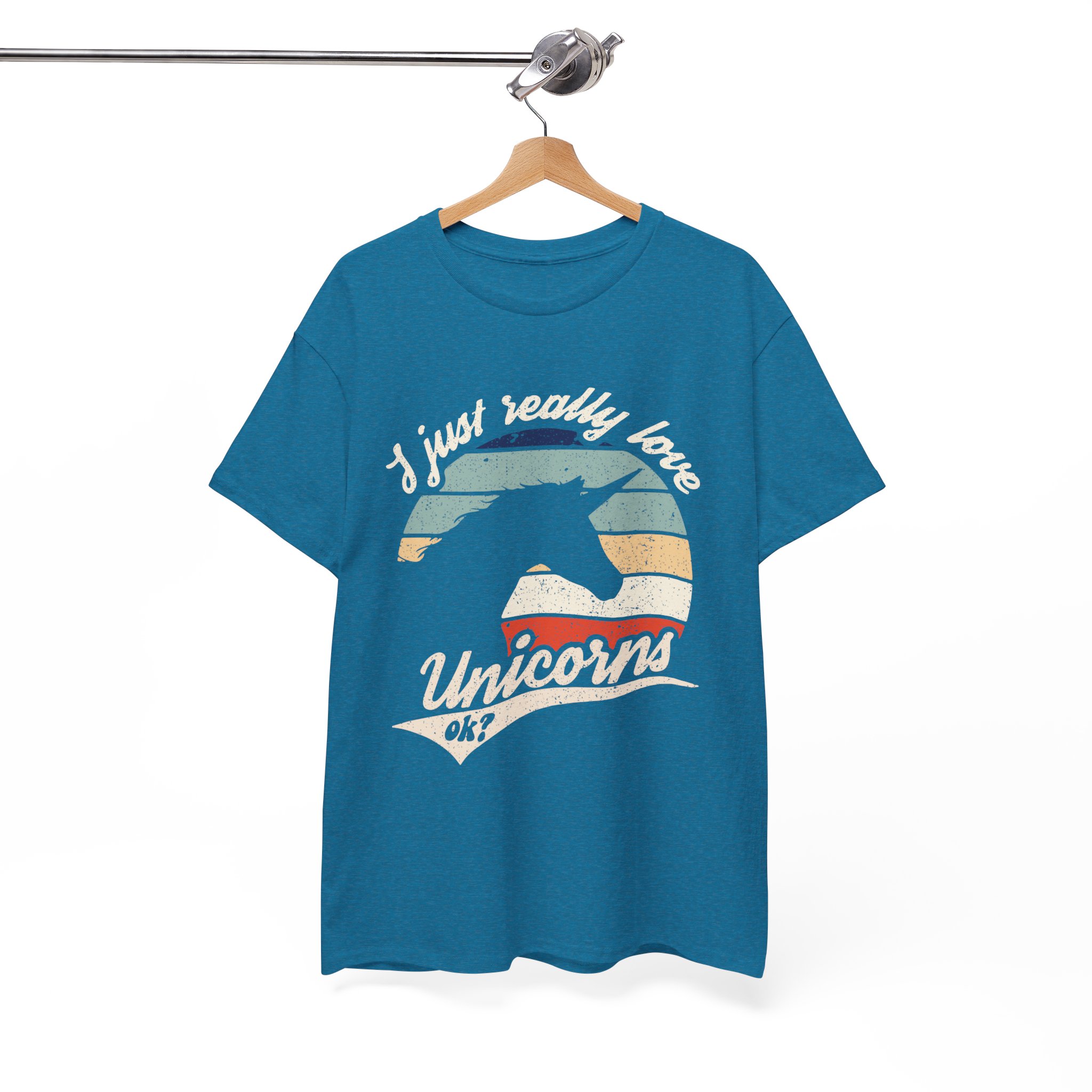 I Just Really Love Unicorns Vintage Retro T-Shirt - Image 7