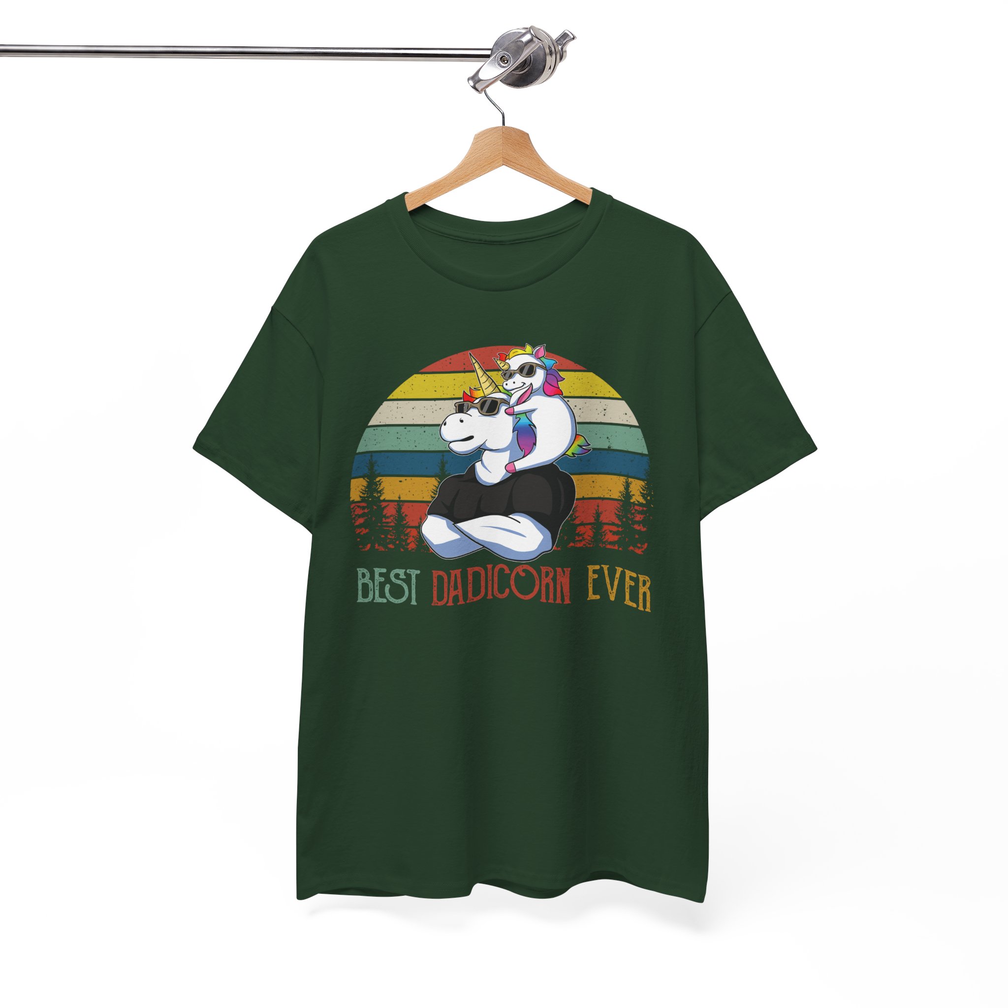 Best Dadicorn Ever Father's Day Retro Gift T-Shirt - Image 5