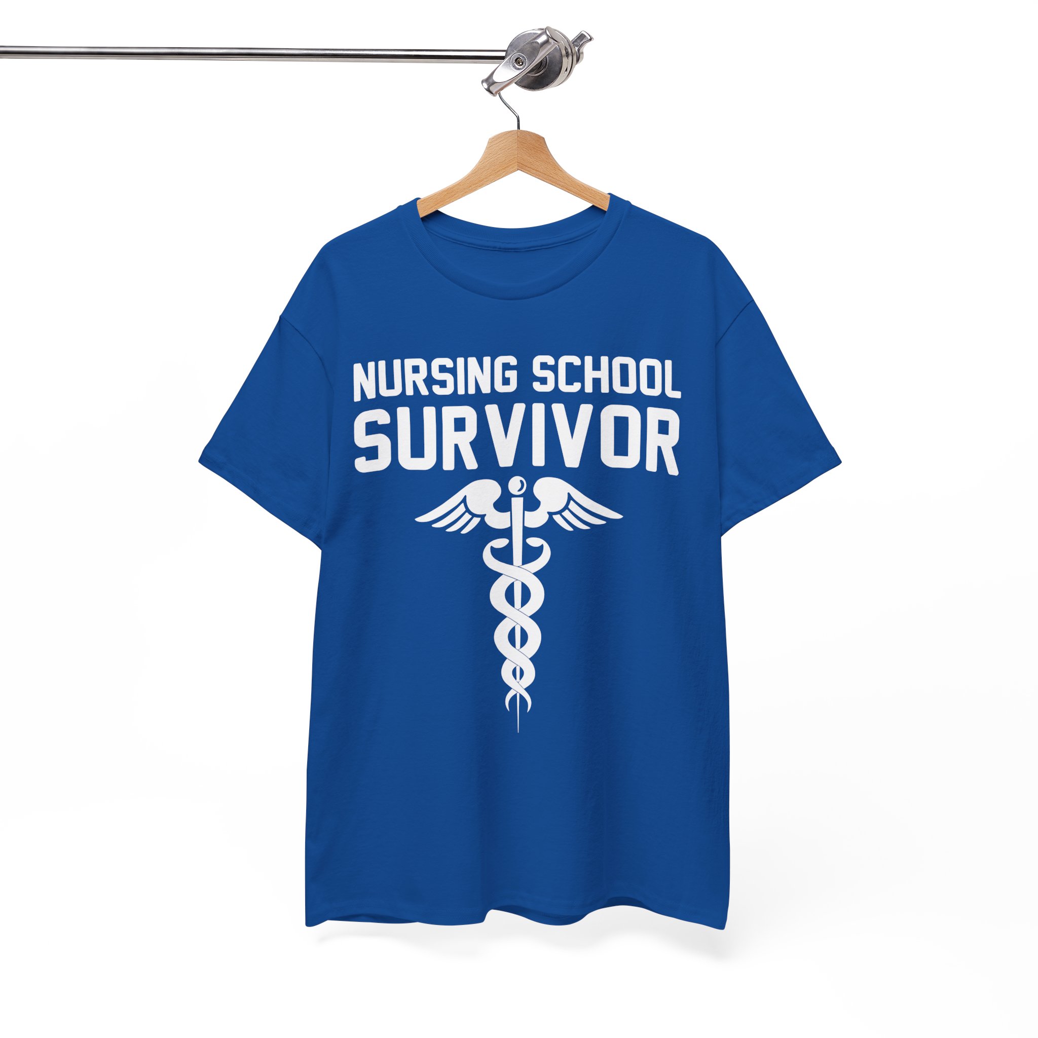 Nursing School Survivor Caduceus Grad Gift Tee - Image 7