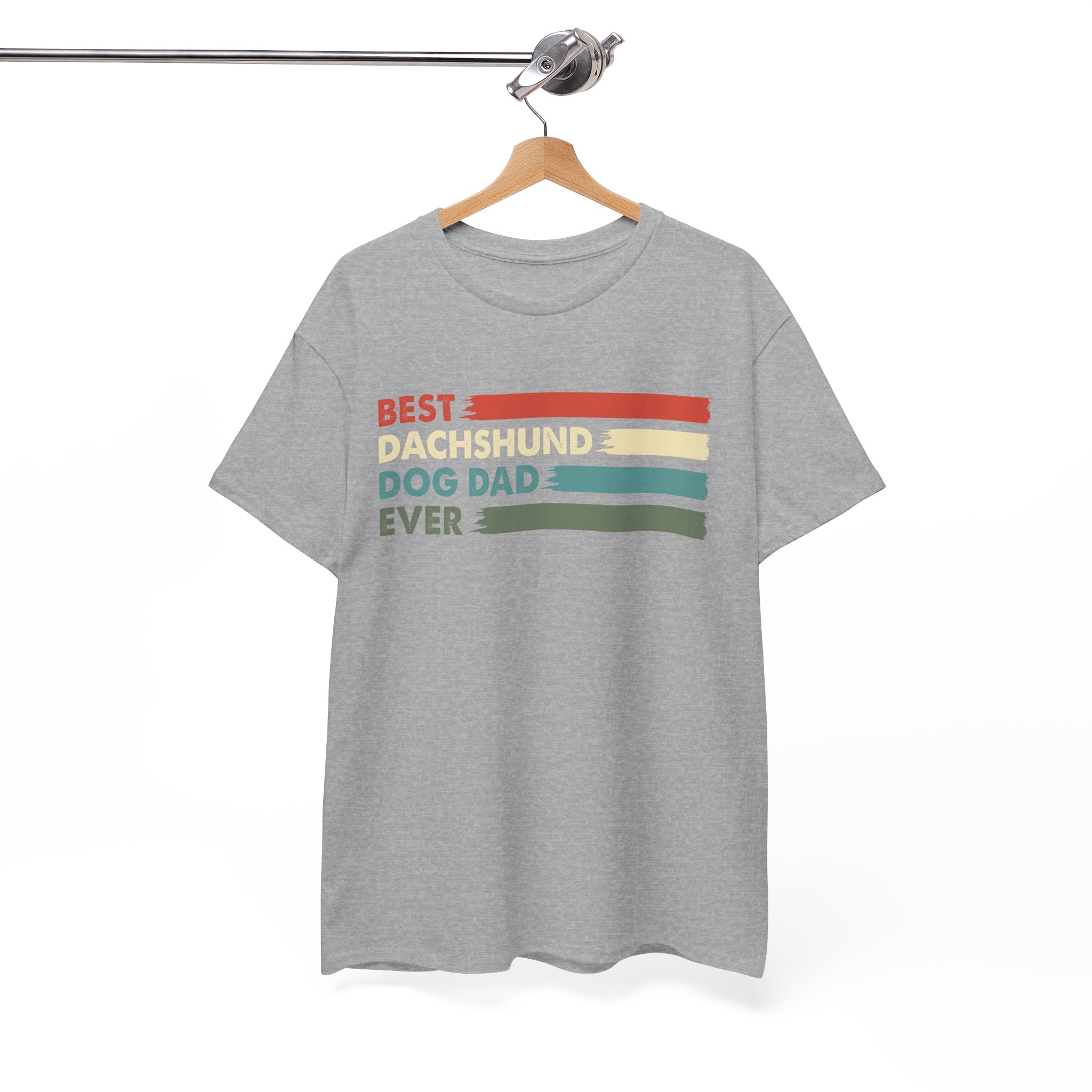 Best Dachshund Dog Dad Ever Retro T-Shirt - Image 3