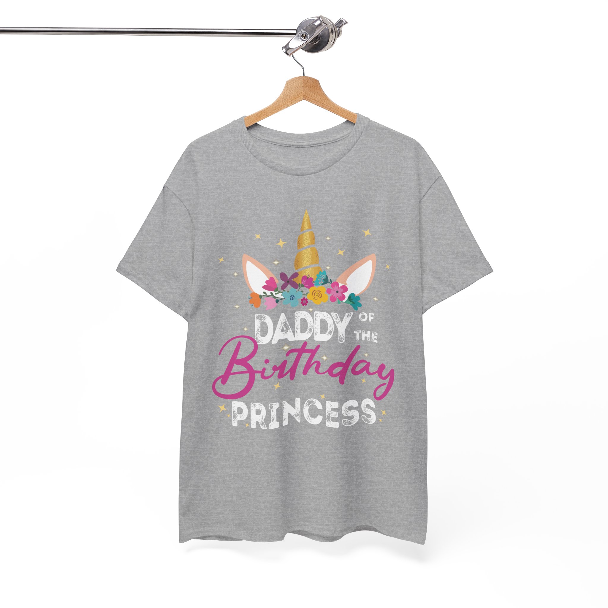 Daddy of the Birthday Princess Unicorn T-Shirt - Image 3