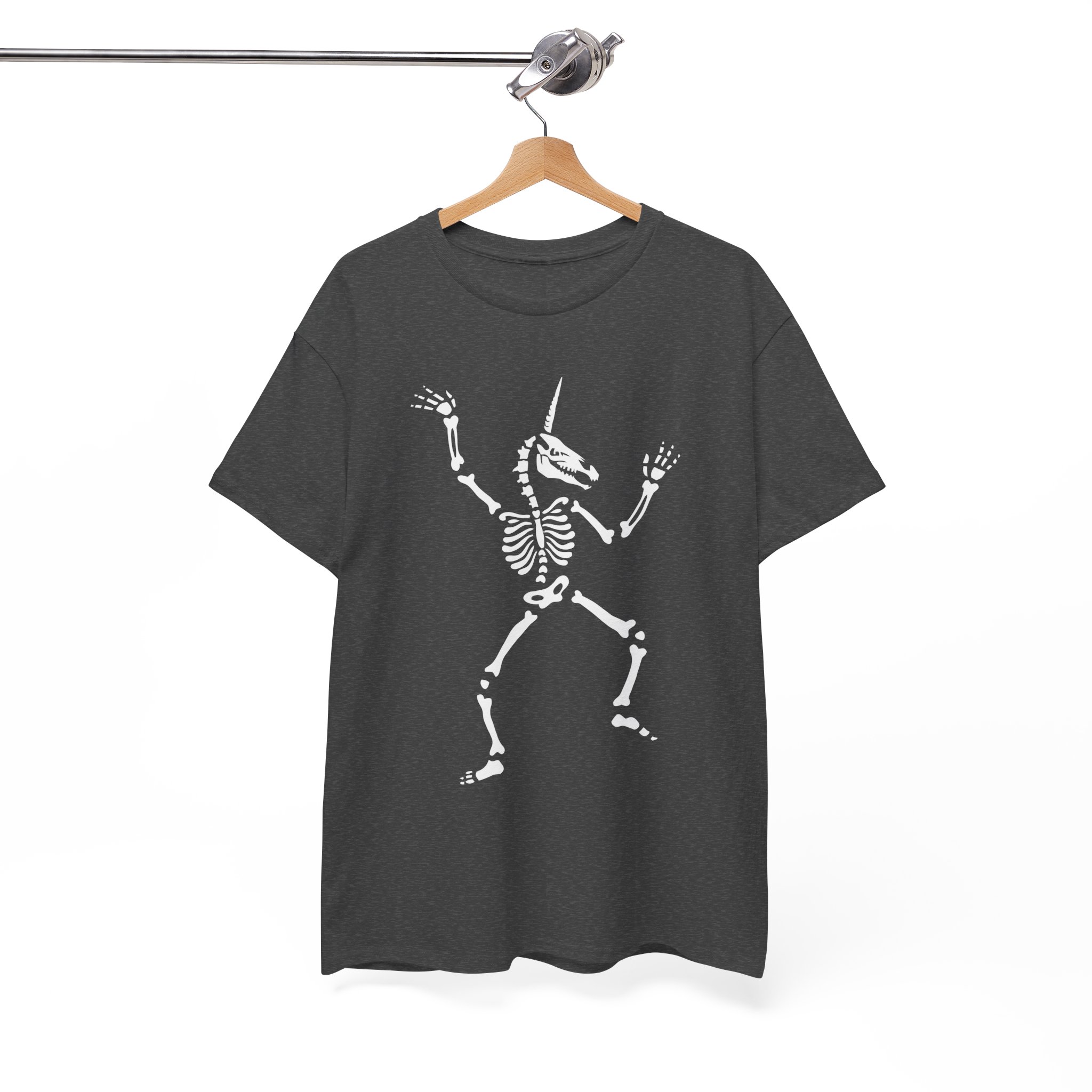 Unicorn Dancing Skeleton Spooky Halloween Skull T-Shirt - Image 5