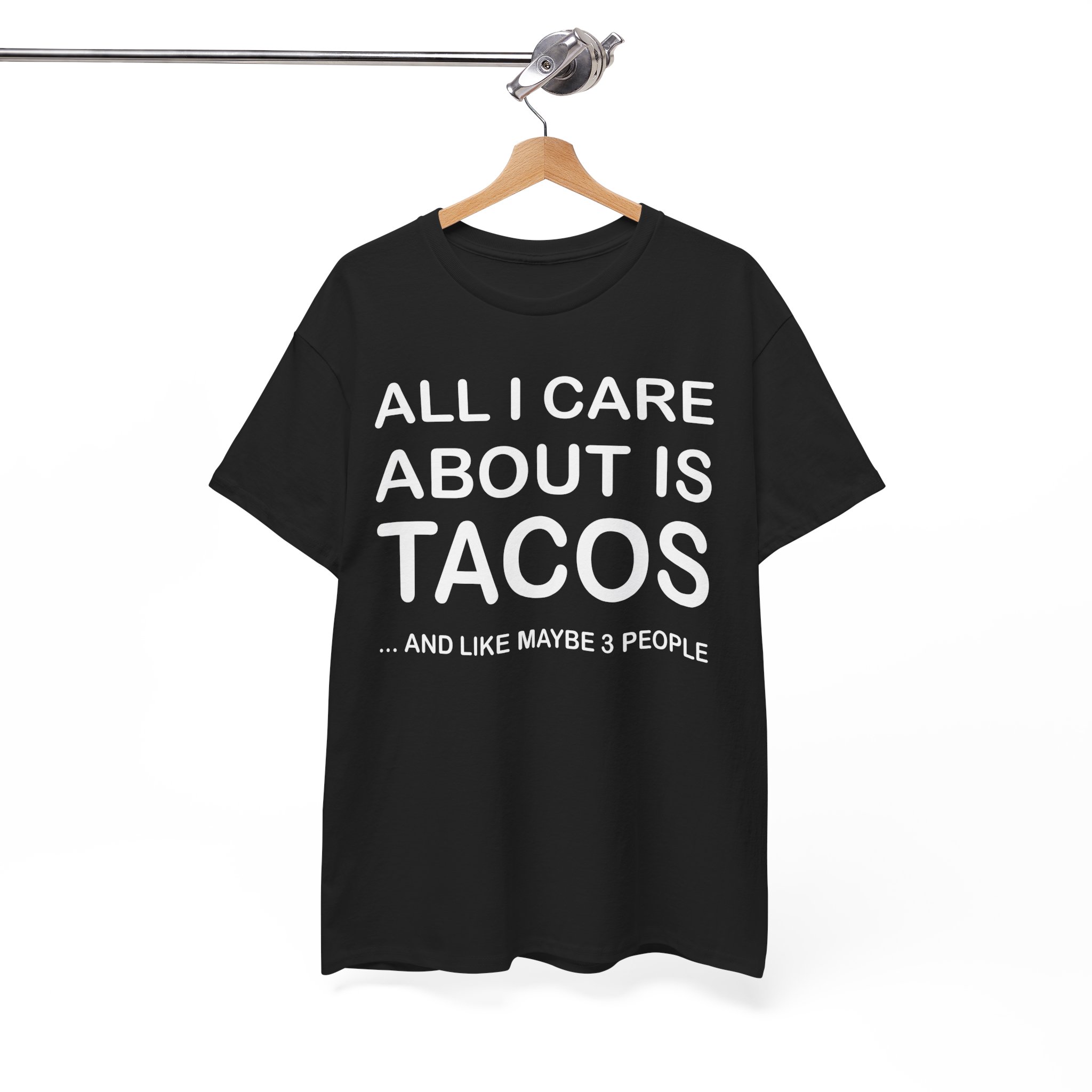 Tacos And Maybe 3 People Funny Taco Lover Tee - Image 3