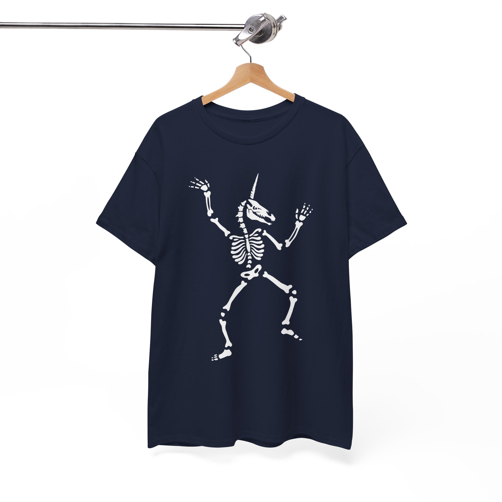 Unicorn Dancing Skeleton Spooky Halloween Skull T-Shirt - Image 8