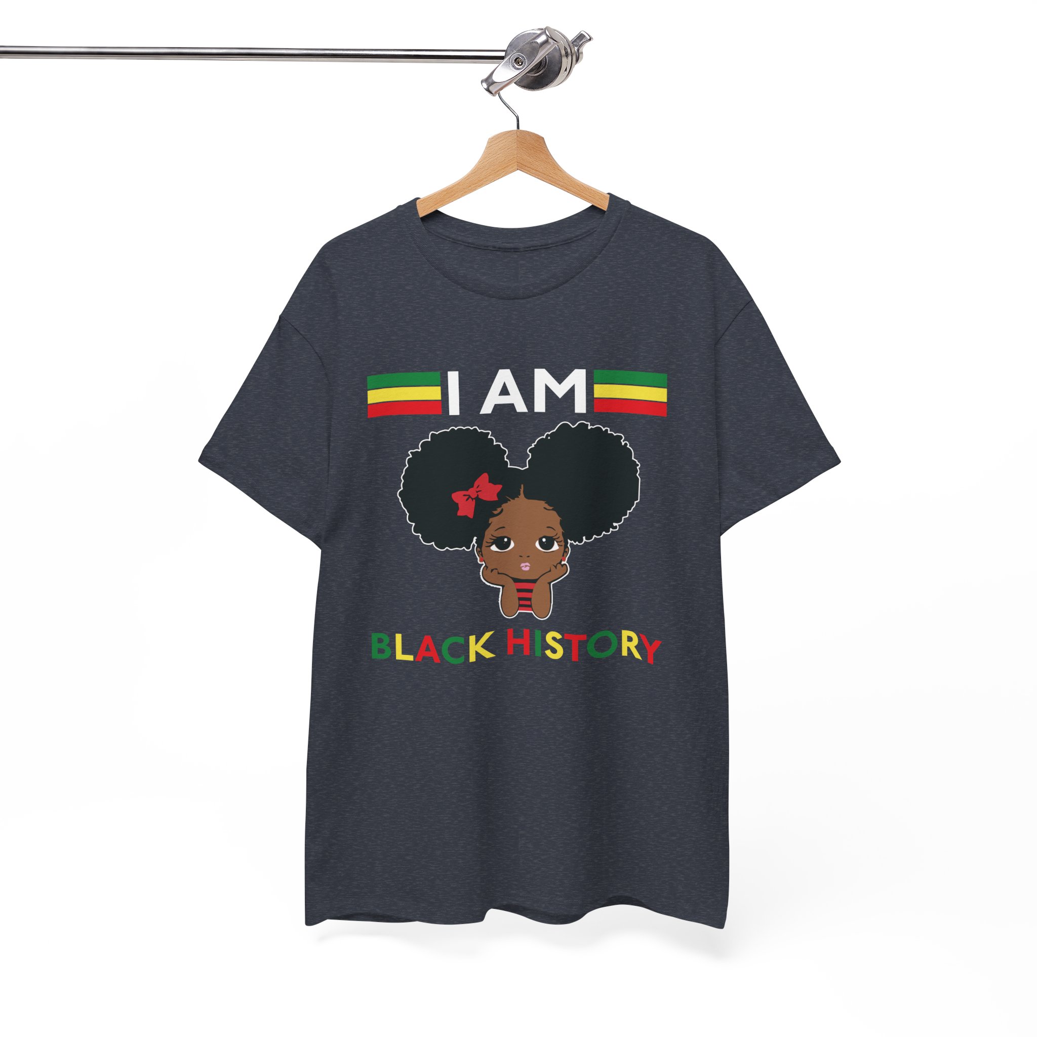 I Am Black History Afro Girl T-Shirt - Image 11