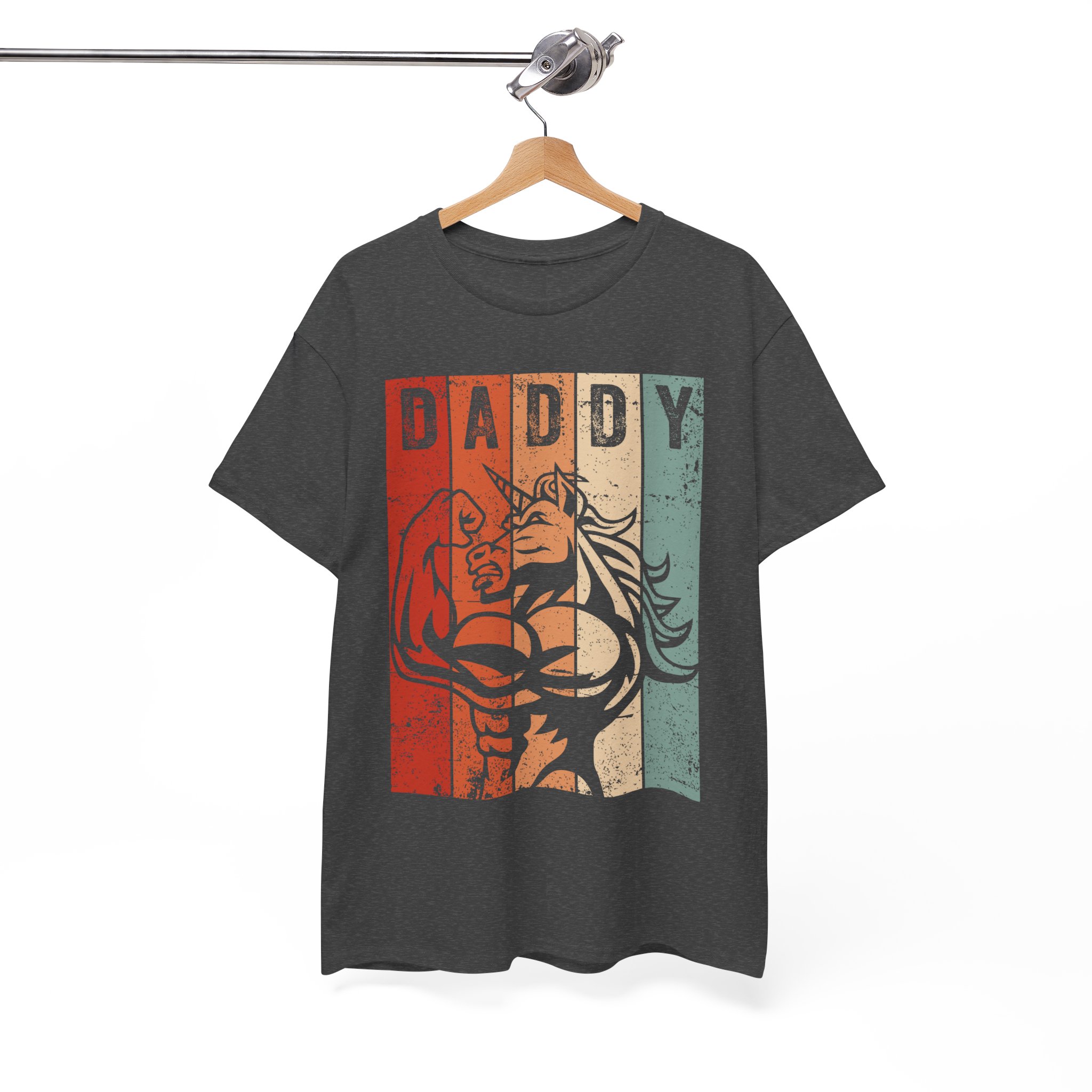 Daddy Vintage Muscle Dad Retro T-Shirt - Image 4