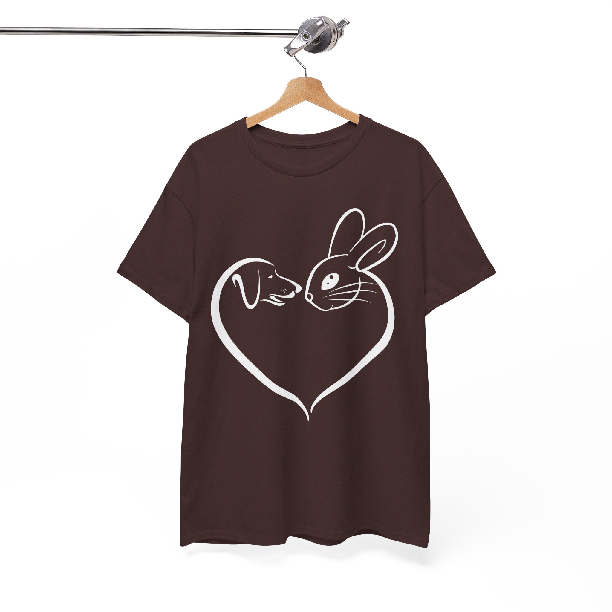Dog & Bunny Heart Love T-Shirt for Pet Lovers - Image 2