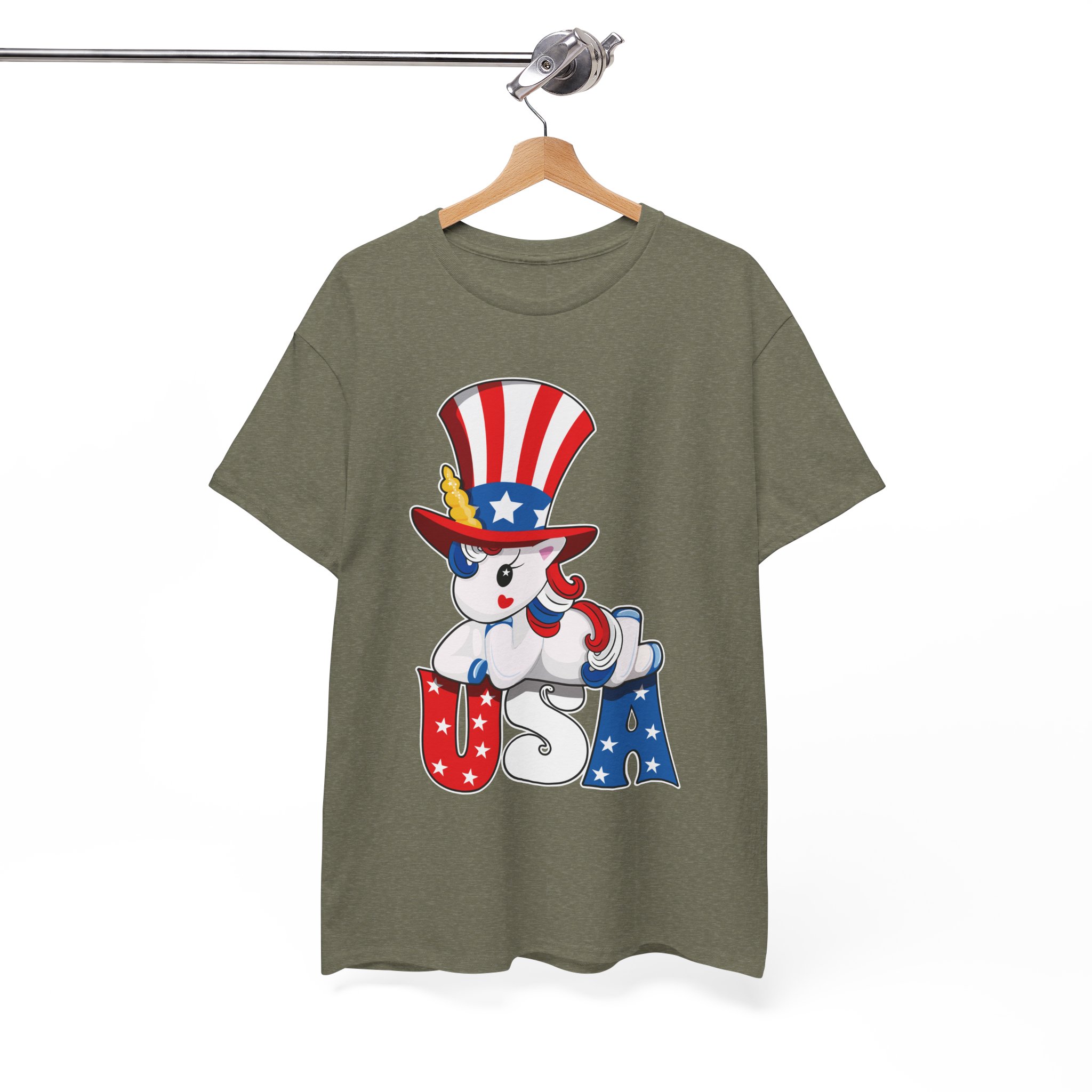 Unicorn Wears Sam Hat Patriotic 4th of July T-Shirt - Image 5