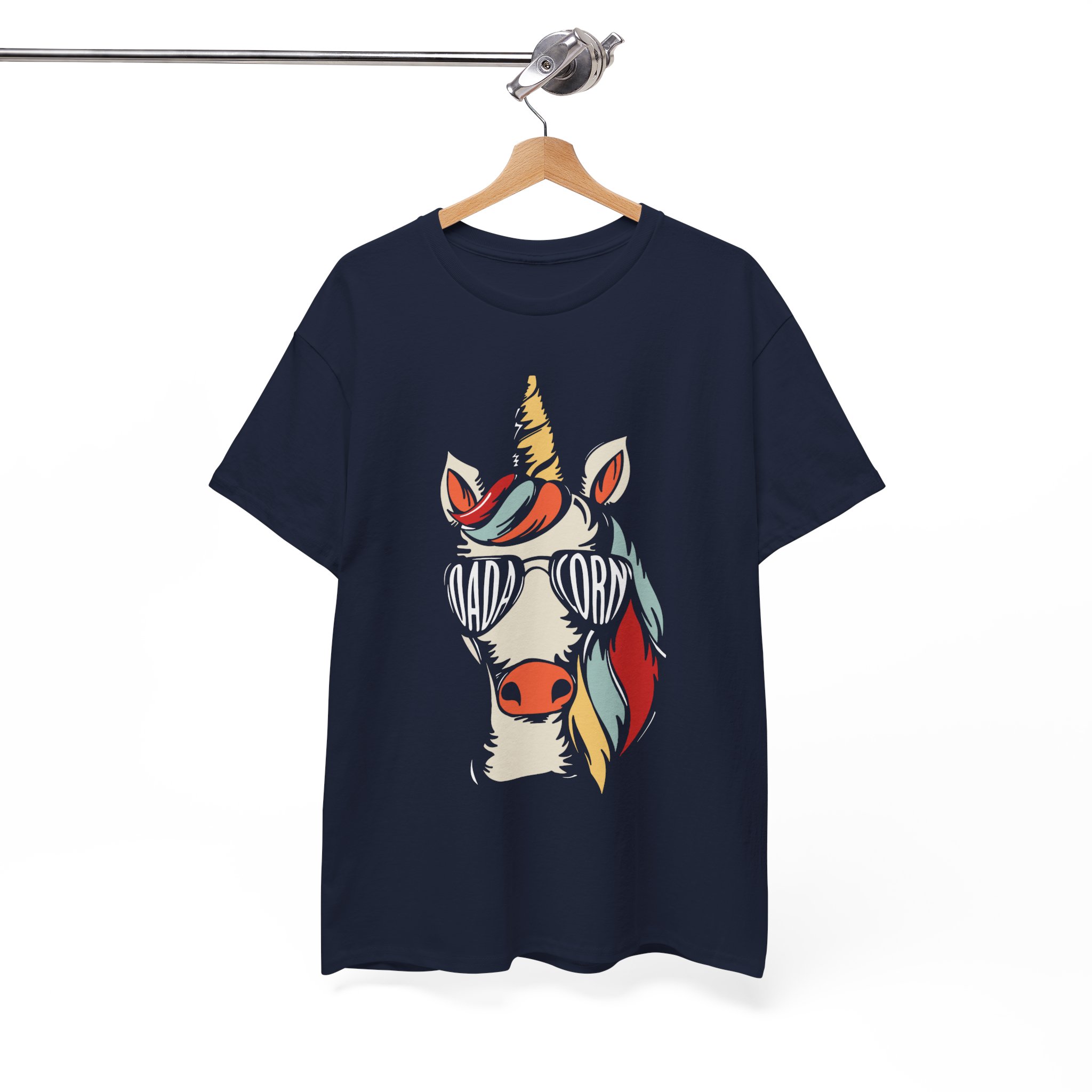 Dad Unicorn Sunglasses Retro T-Shirt - Image 9