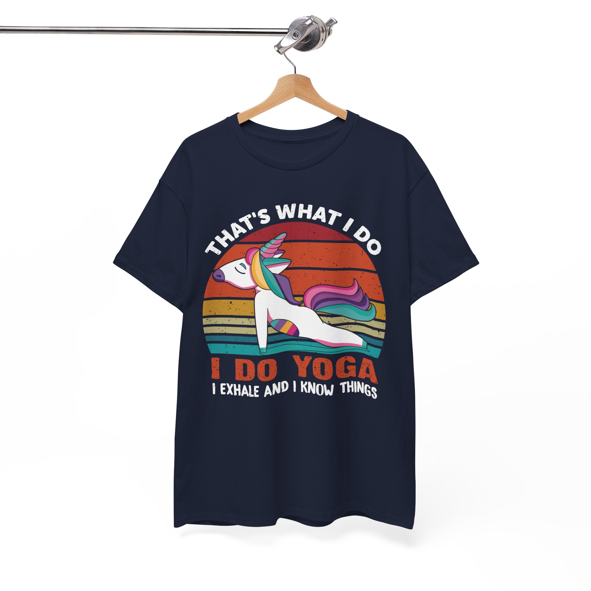 I Do Yoga Unicorn Retro T-Shirt - Image 9