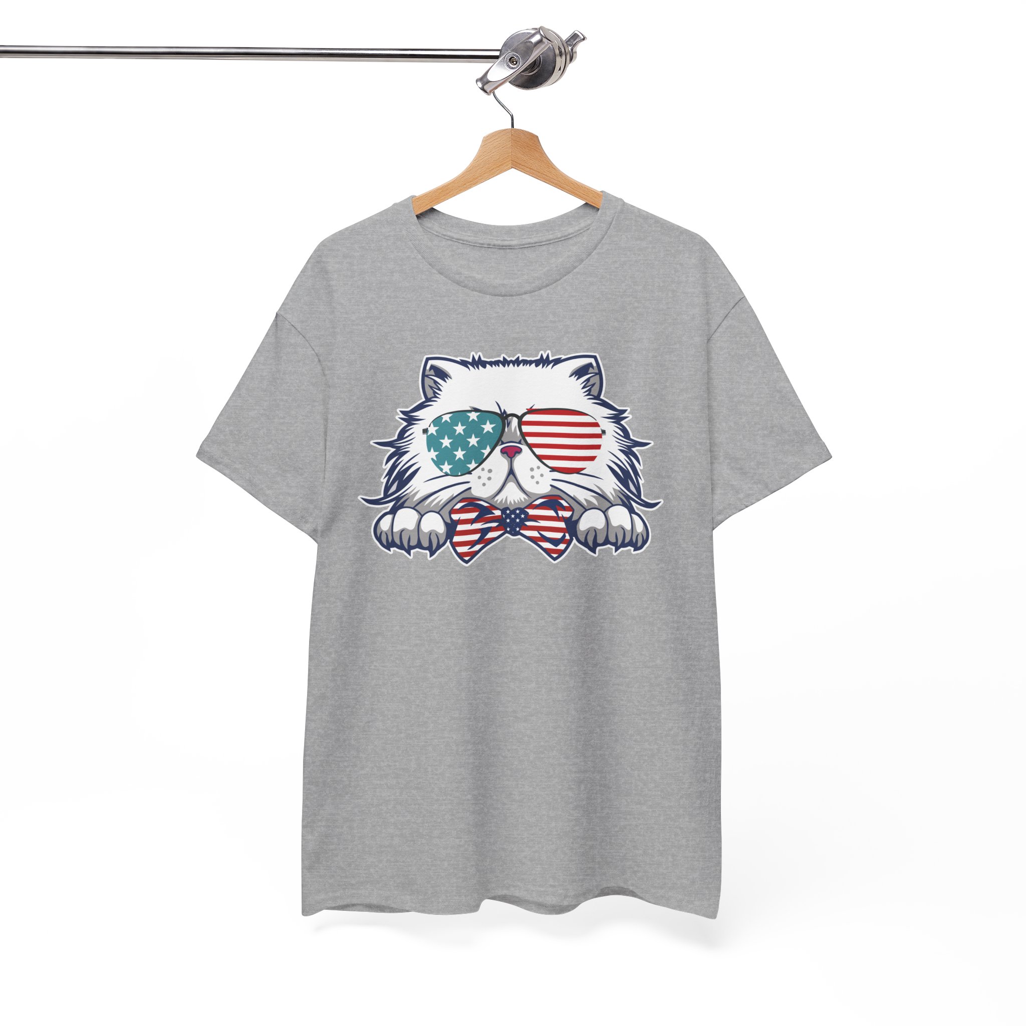 Patriotic Cat 4th of July American T-Shirt - Image 4