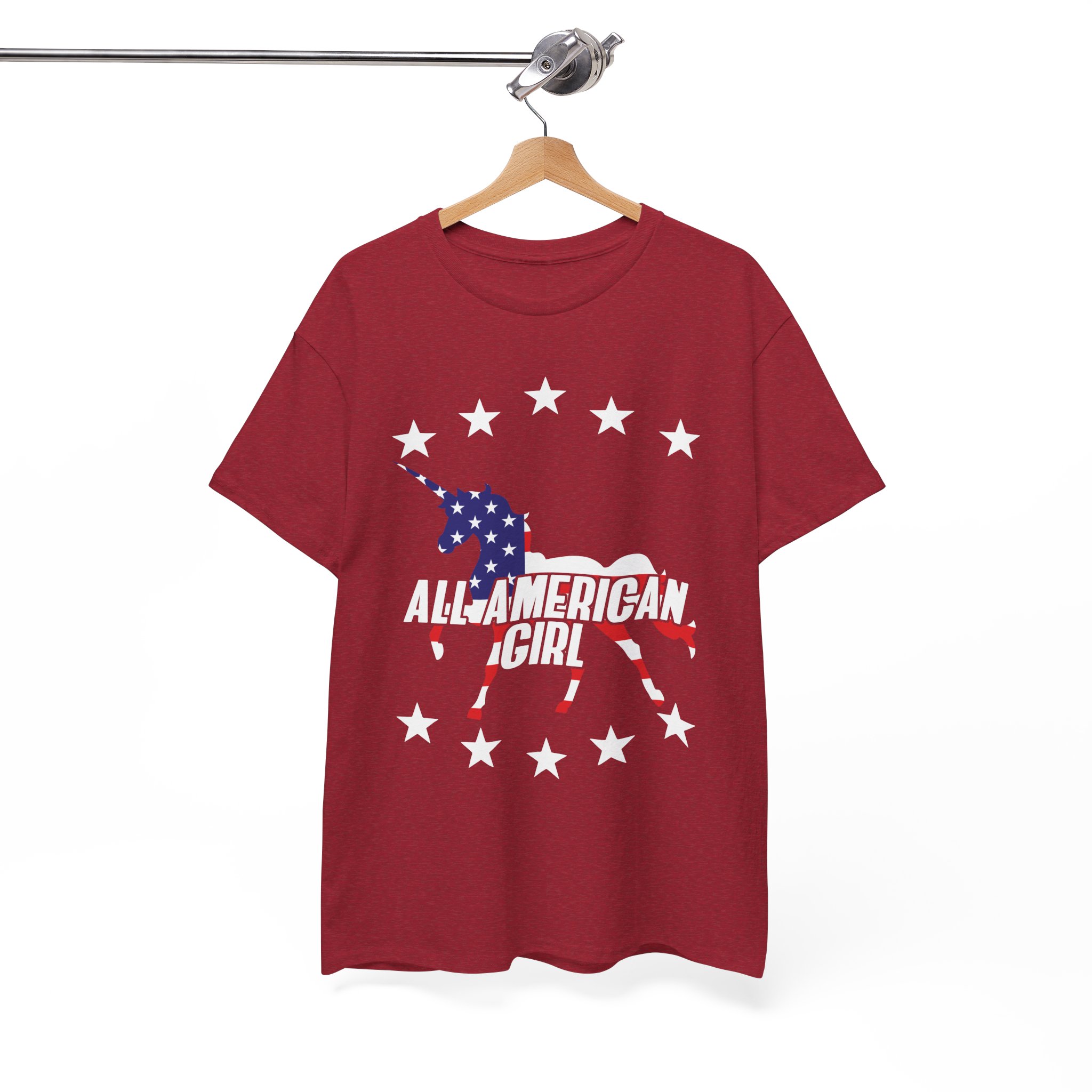 American Girl Unicorn Patriotic USA T-Shirt - Image 11