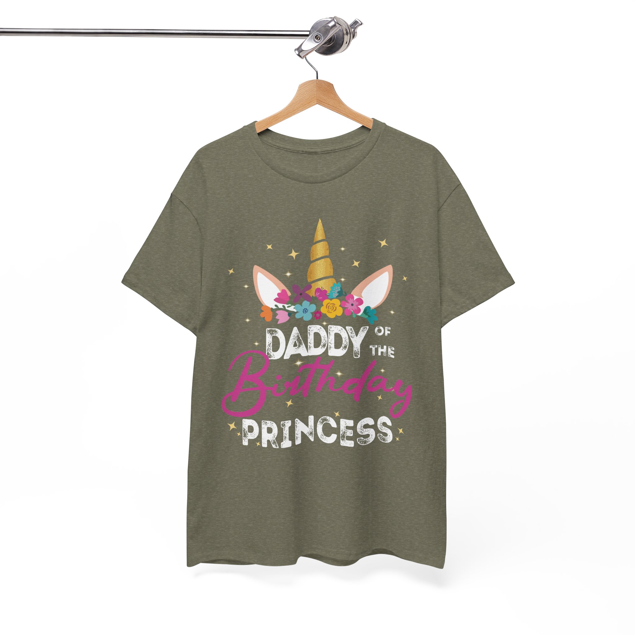 Daddy of the Birthday Princess Unicorn T-Shirt - Image 5