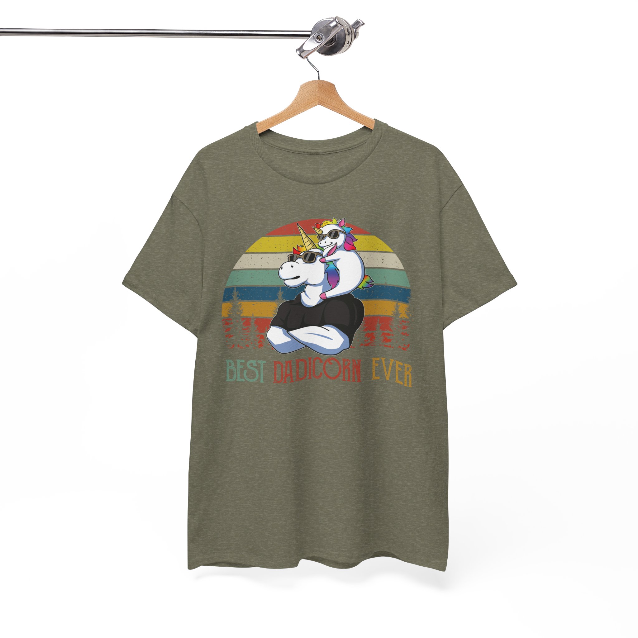 Best Dadicorn Ever Father's Day Retro Gift T-Shirt - Image 3