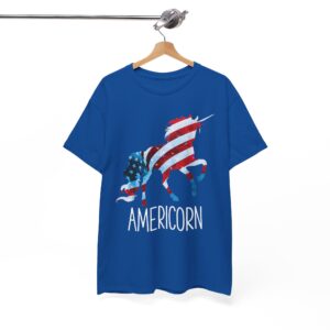 Americorn American Flag Unicorn Patriotic 4th of July T-Shirt