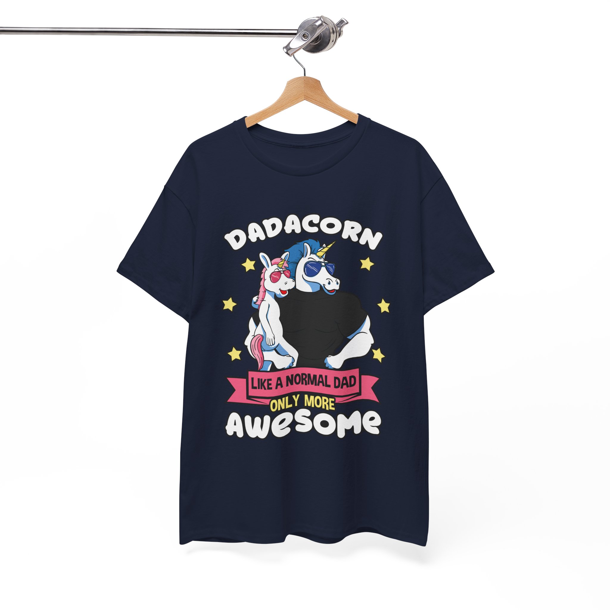 Dadacorn Awesome Unicorn Dad Tee for Father’s Day T‑Shirt - Image 12
