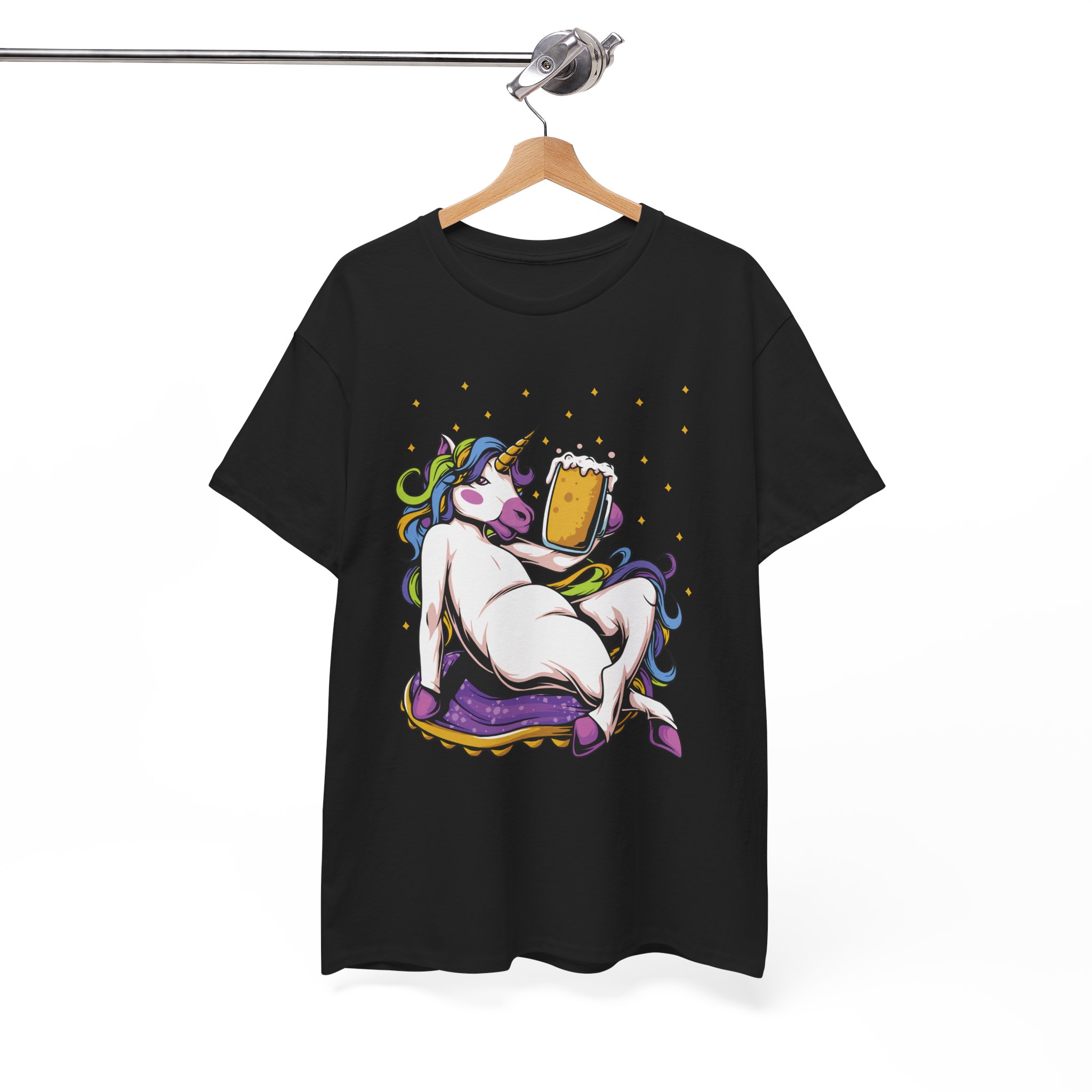 Funny Relaxing Unicorn Holding Beer T-Shirt - Image 2