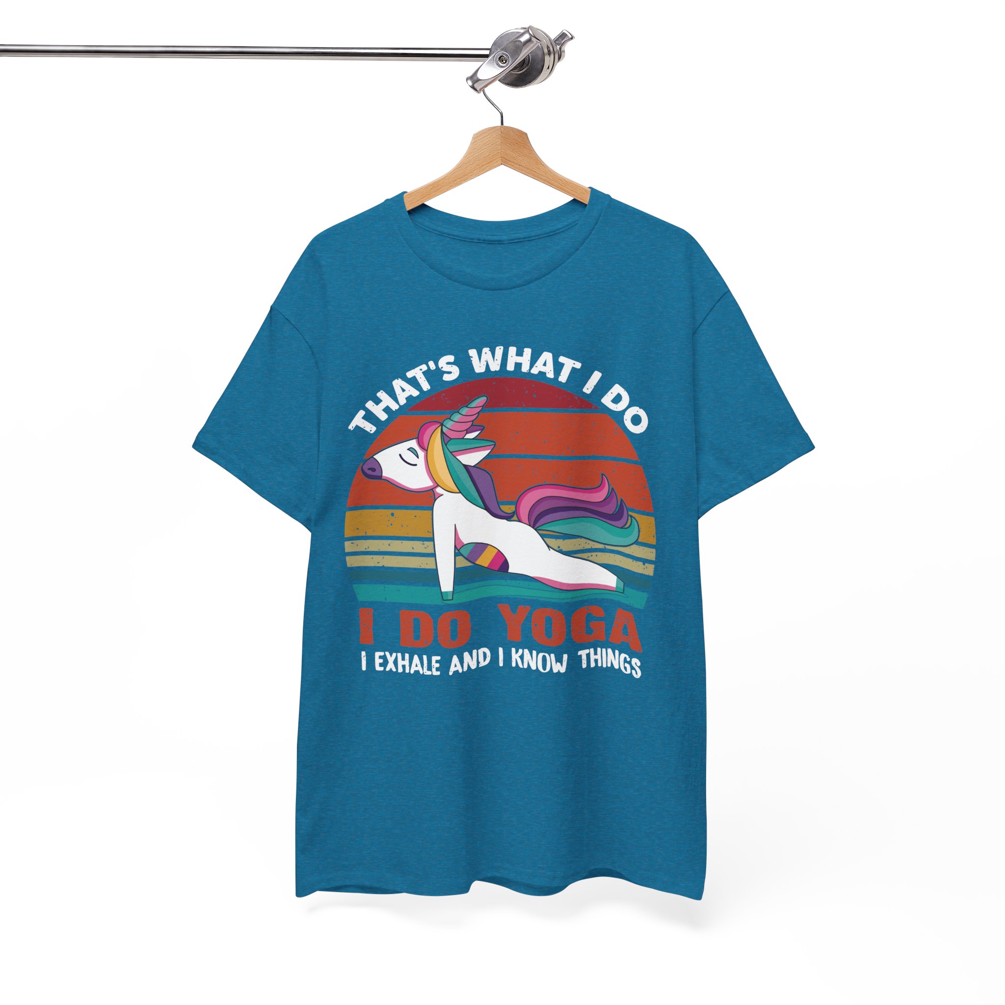I Do Yoga Unicorn Retro T-Shirt - Image 7