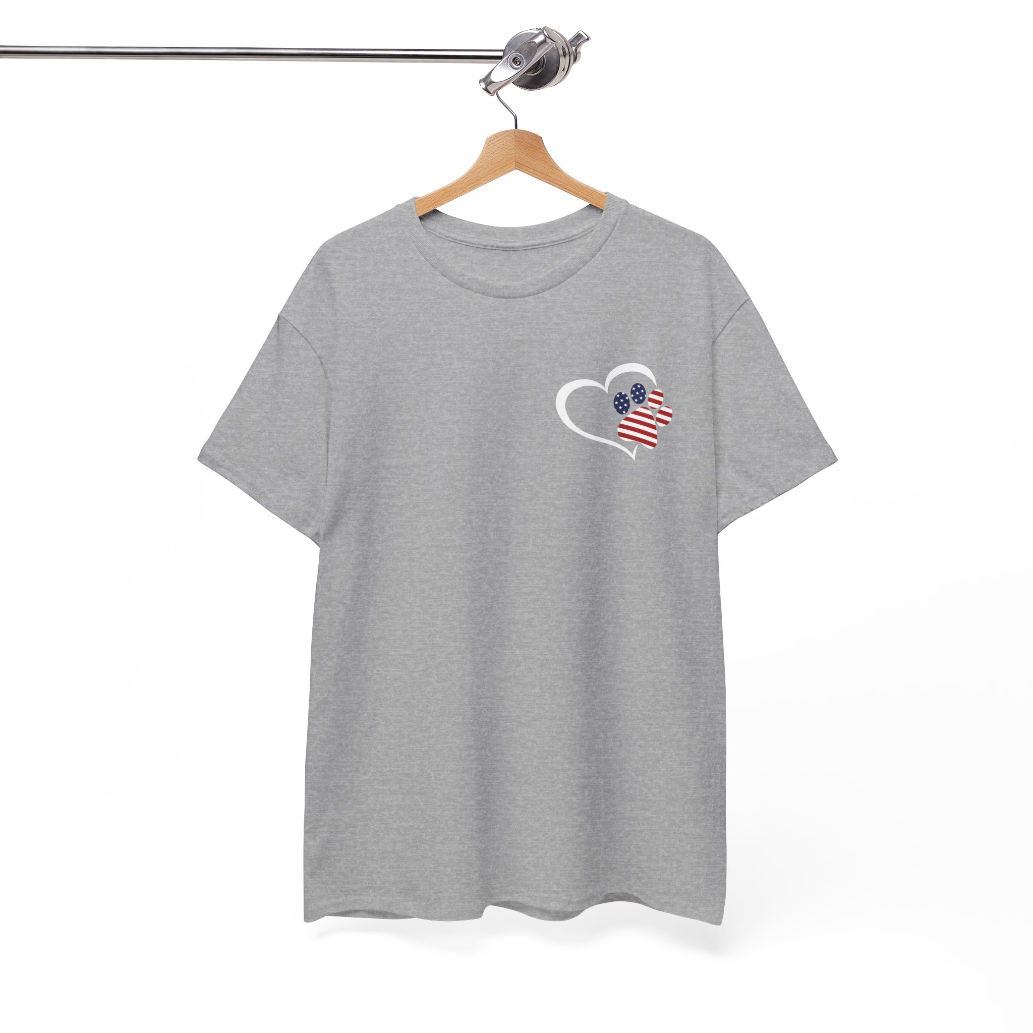 Dog Paw American Patriotic 4th of July T-Shirt - Image 3