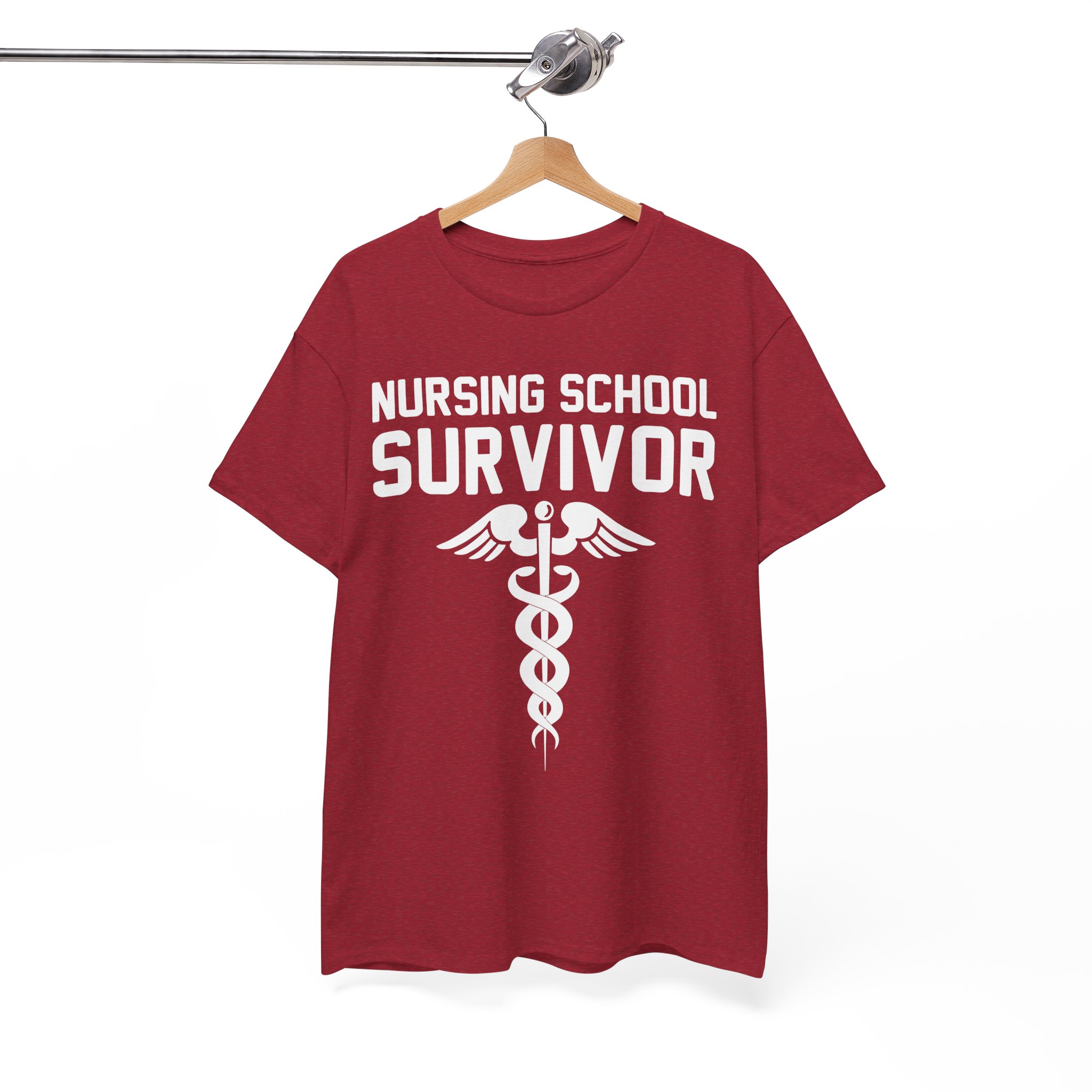 Nursing School Survivor Caduceus Grad Gift Tee - Image 11