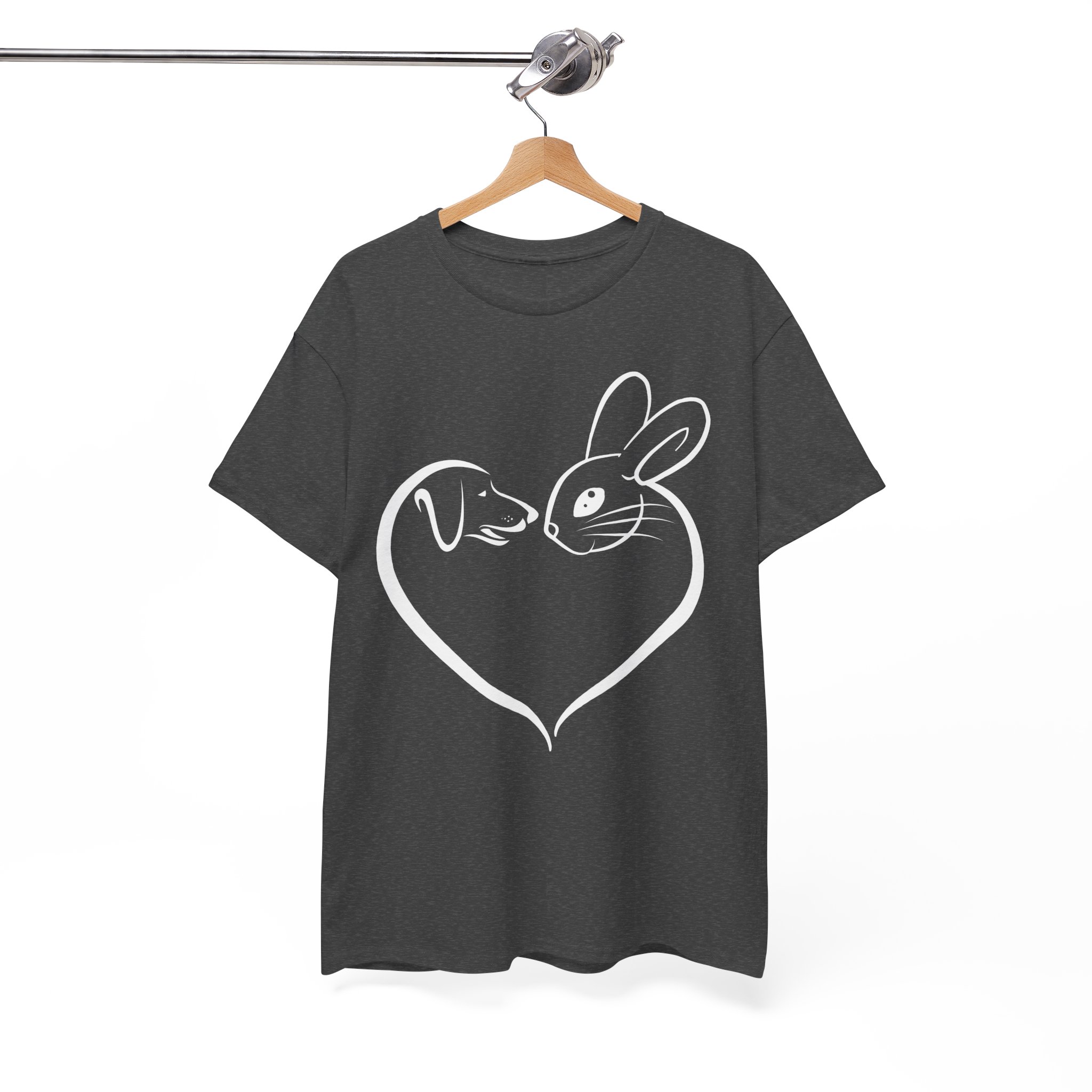 Dog & Bunny Heart Love T-Shirt for Pet Lovers