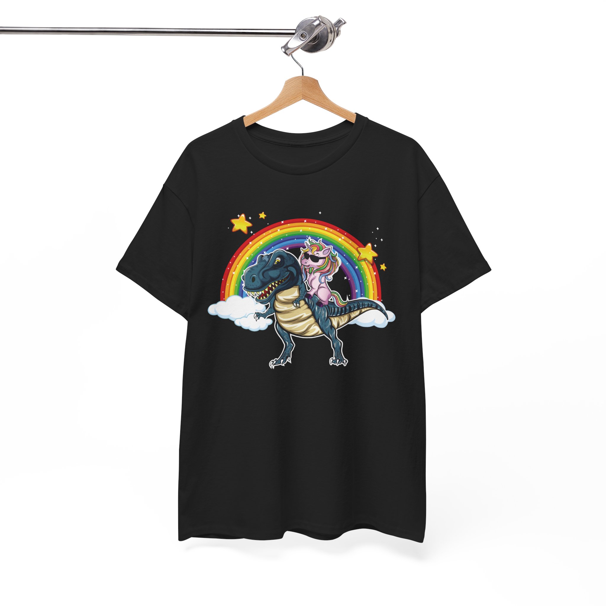 Unicorn Ride Dino T-Rex Retro T-Shirt - Image 2