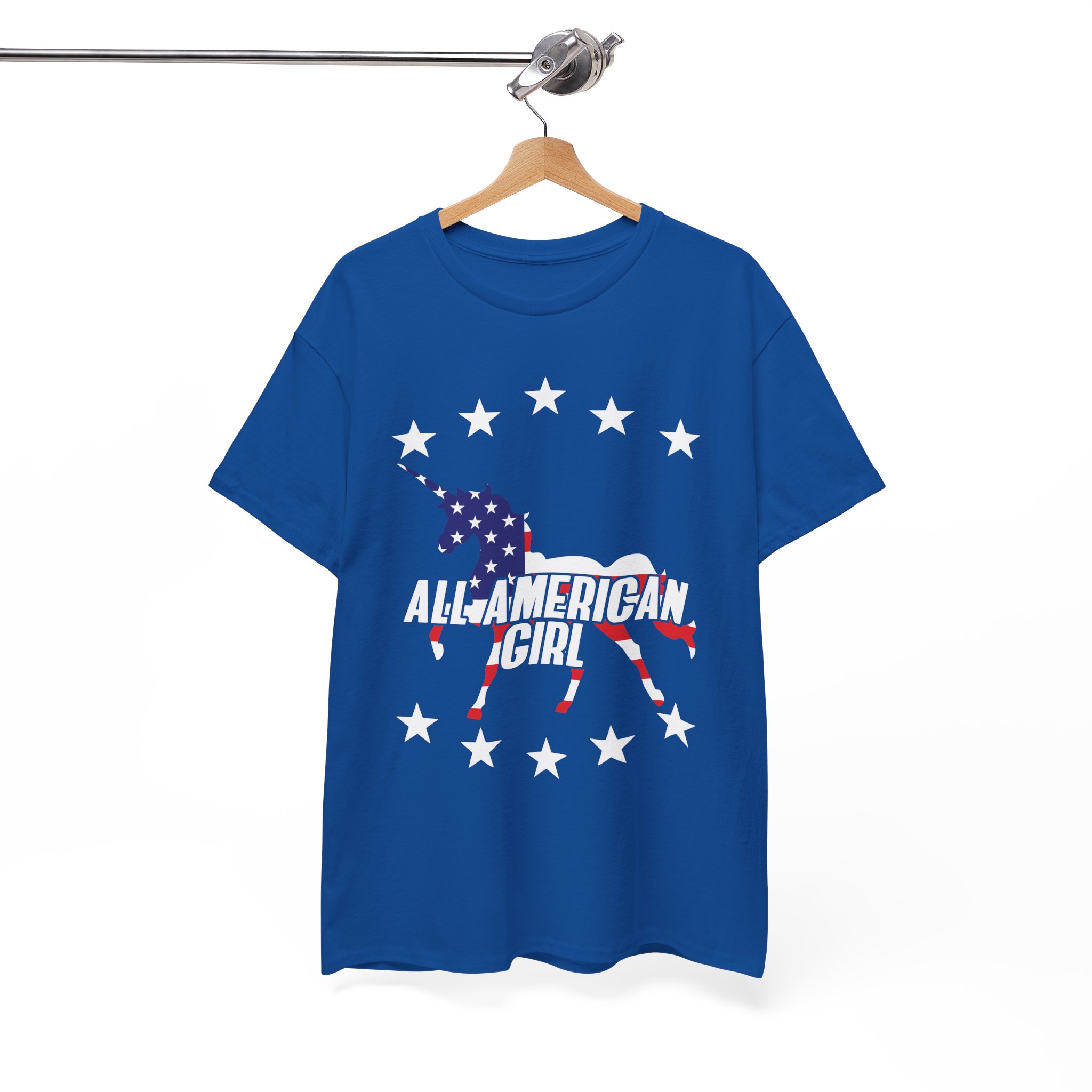 American Girl Unicorn Patriotic USA T-Shirt