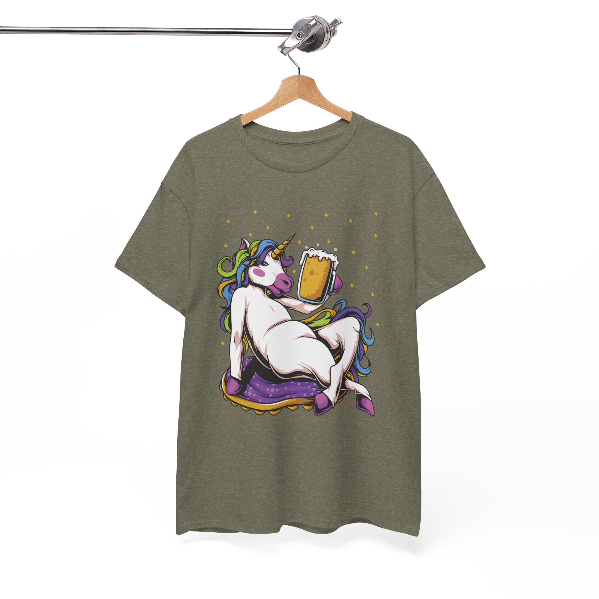 Funny Relaxing Unicorn Holding Beer T-Shirt - Image 4