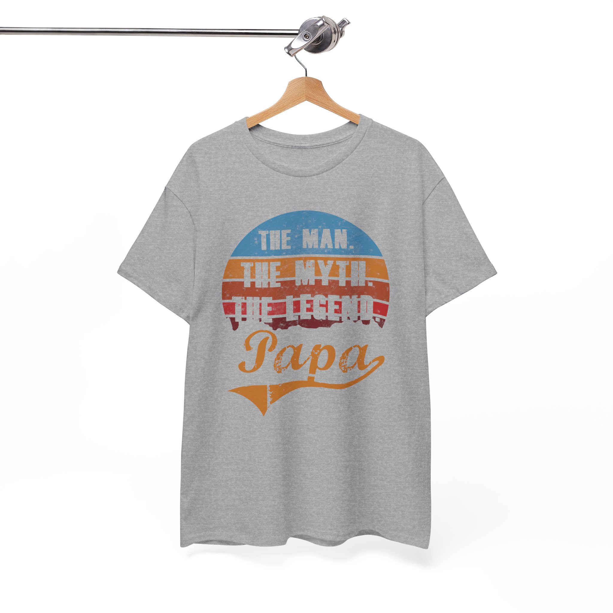 The Man The Myth The Legend Papa Retro Fathers Day T-Shirt - Image 2