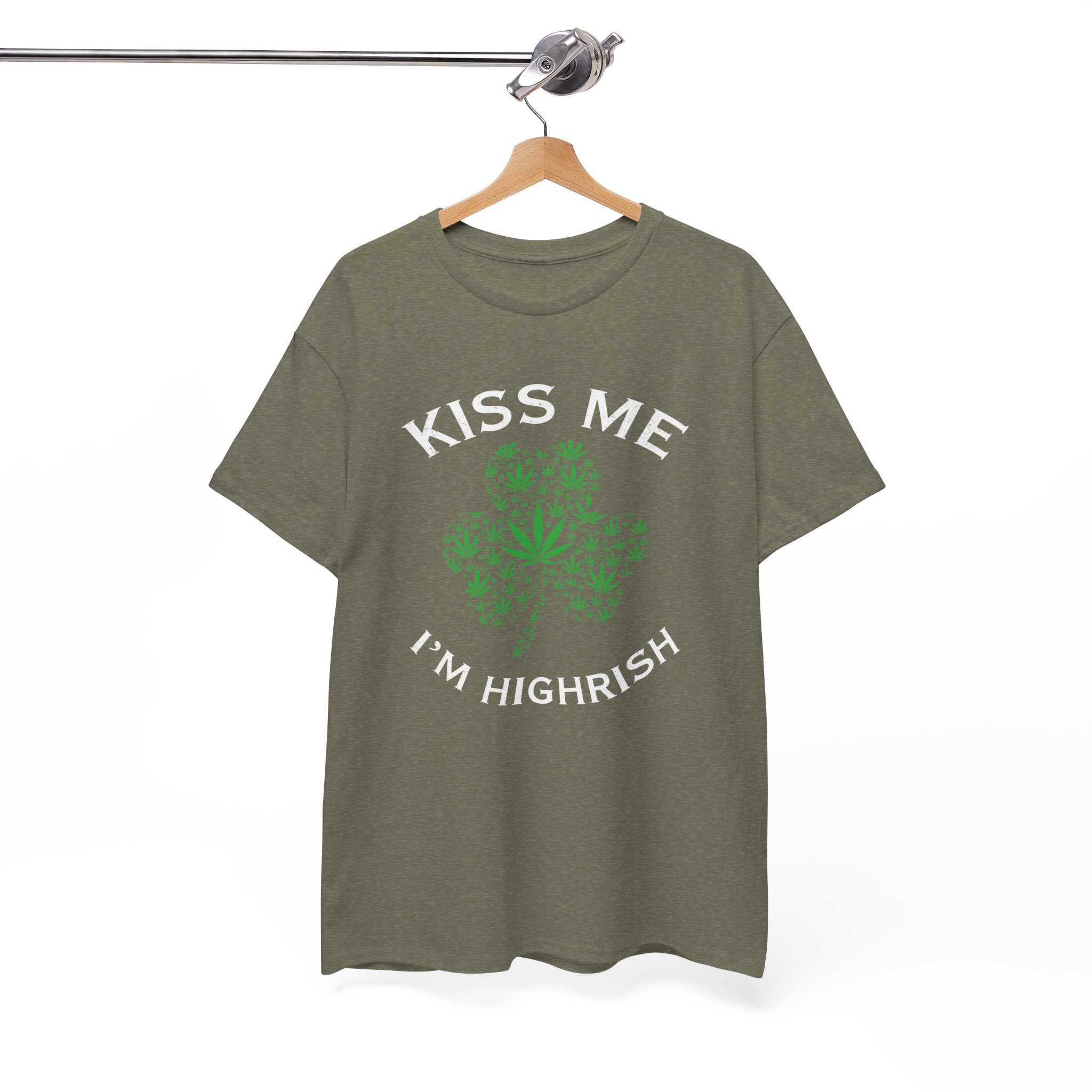 Kiss Me I’m Highrish Shamrock T-Shirt - Image 6