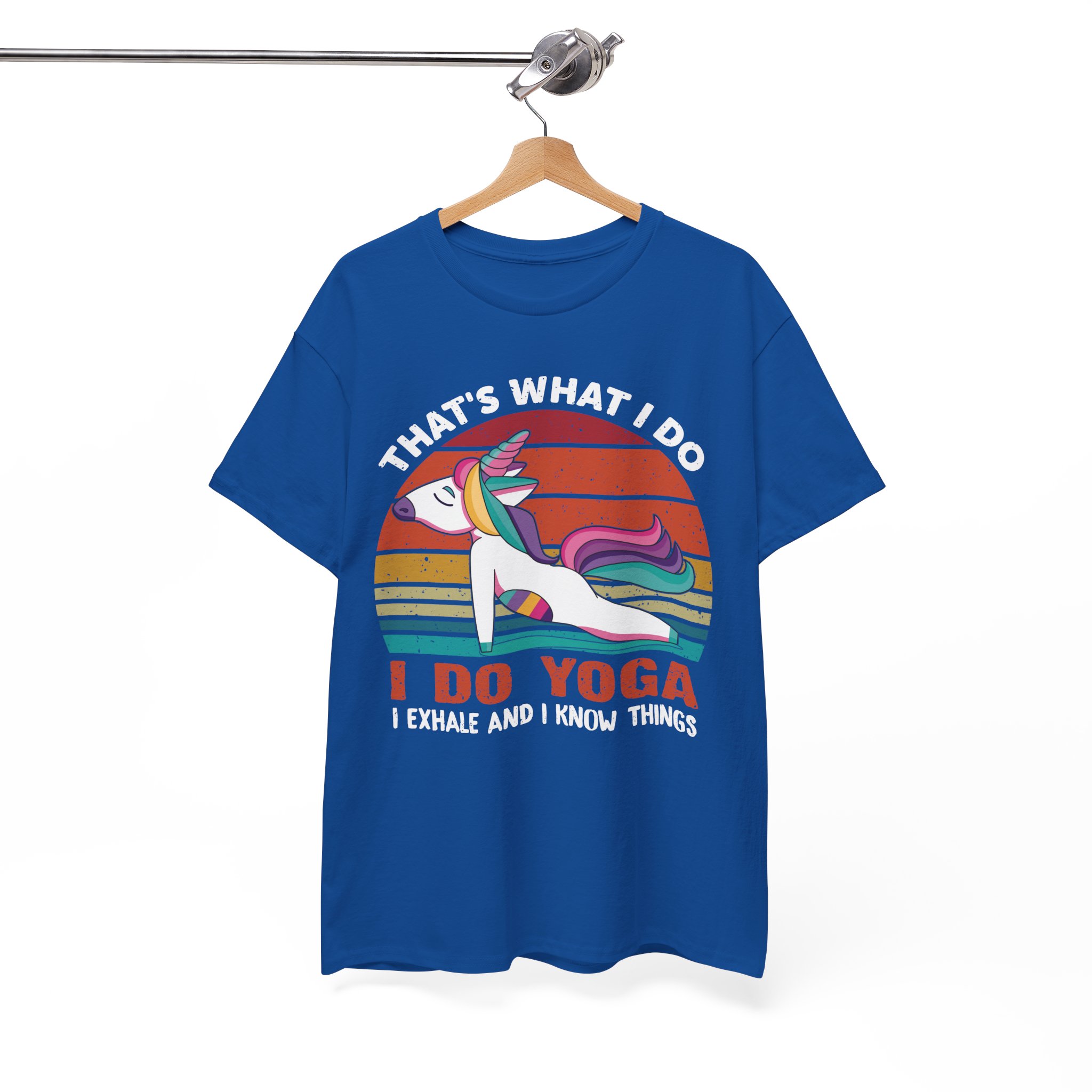 I Do Yoga Unicorn Retro T-Shirt - Image 8