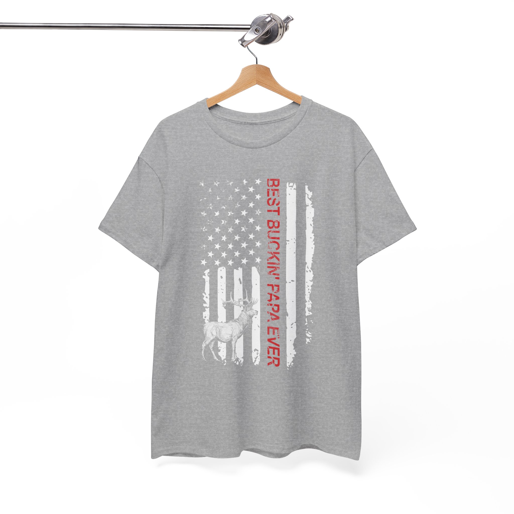 Best Buckin’ Papa Ever Dad Hunting T‑Shirt - Image 3