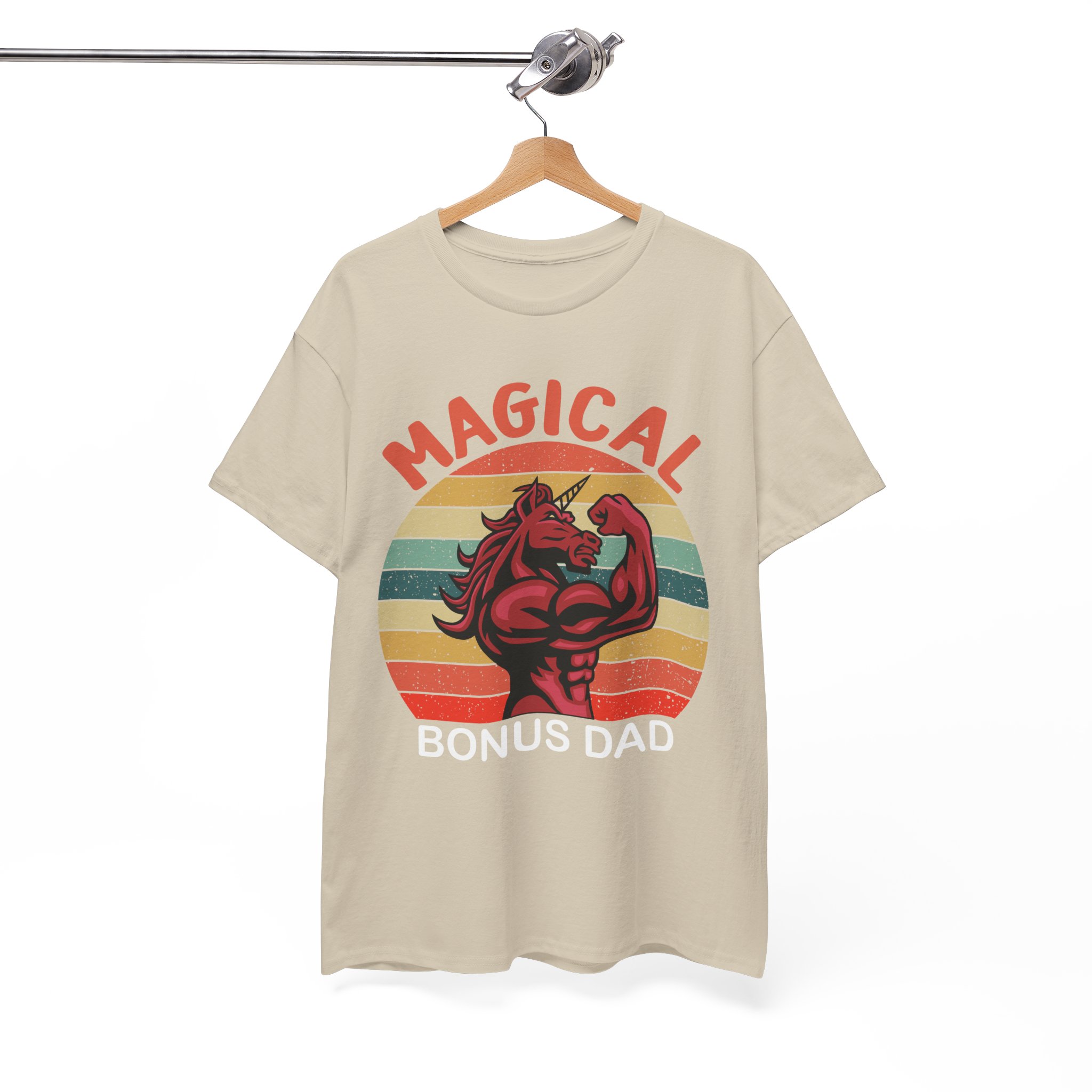 Magical Bonus Unicorn For Dad Retro T-Shirt - Image 4