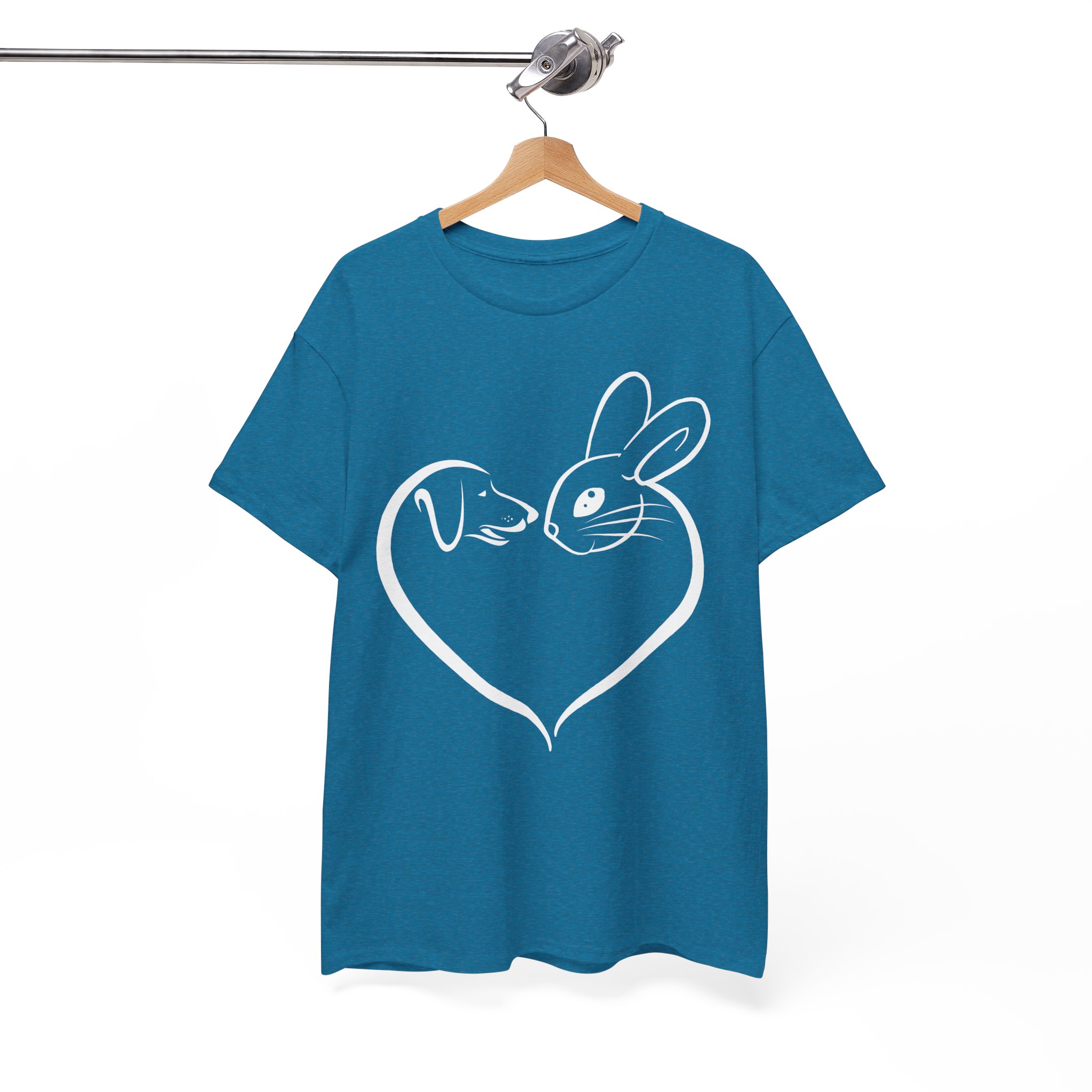 Dog & Bunny Heart Love T-Shirt for Pet Lovers - Image 7