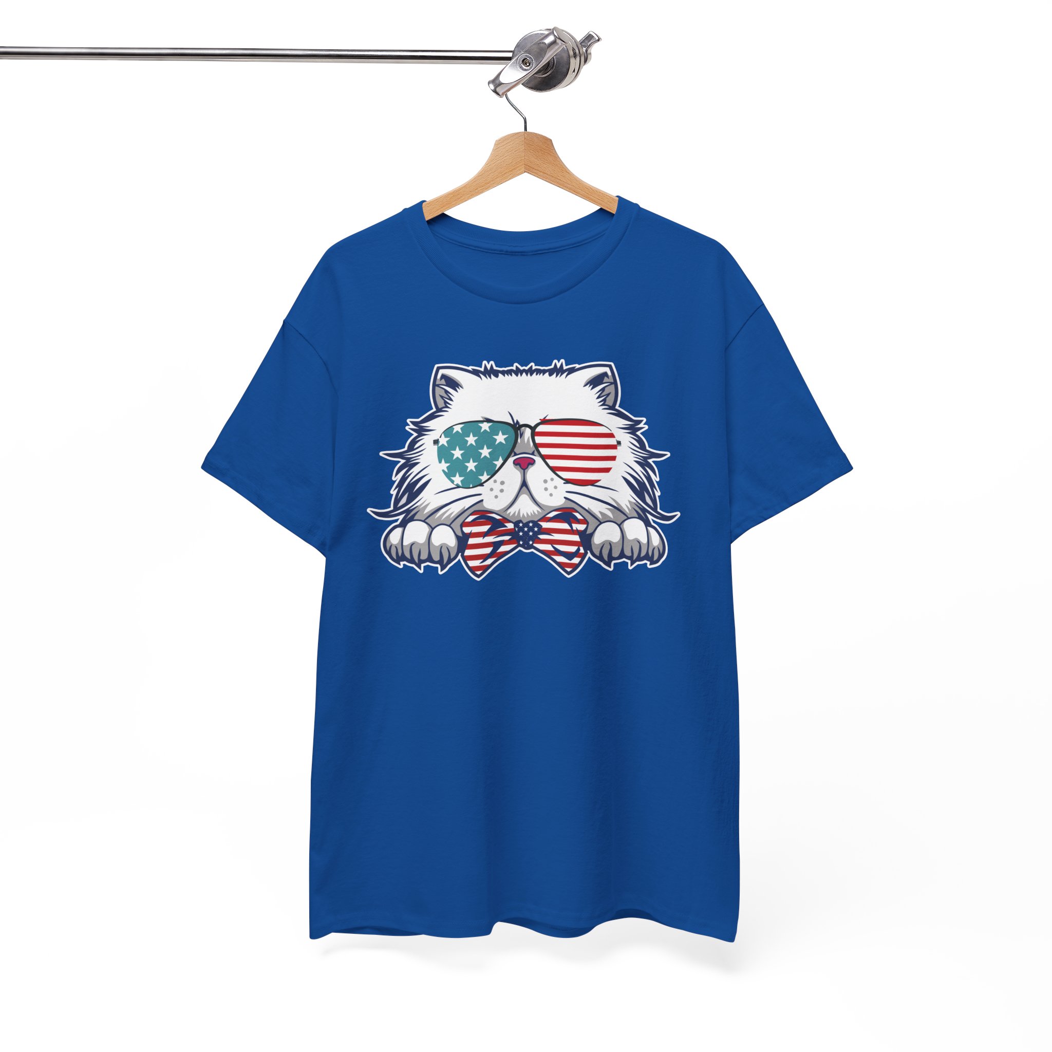 Patriotic Cat 4th of July American T-Shirt - Image 9