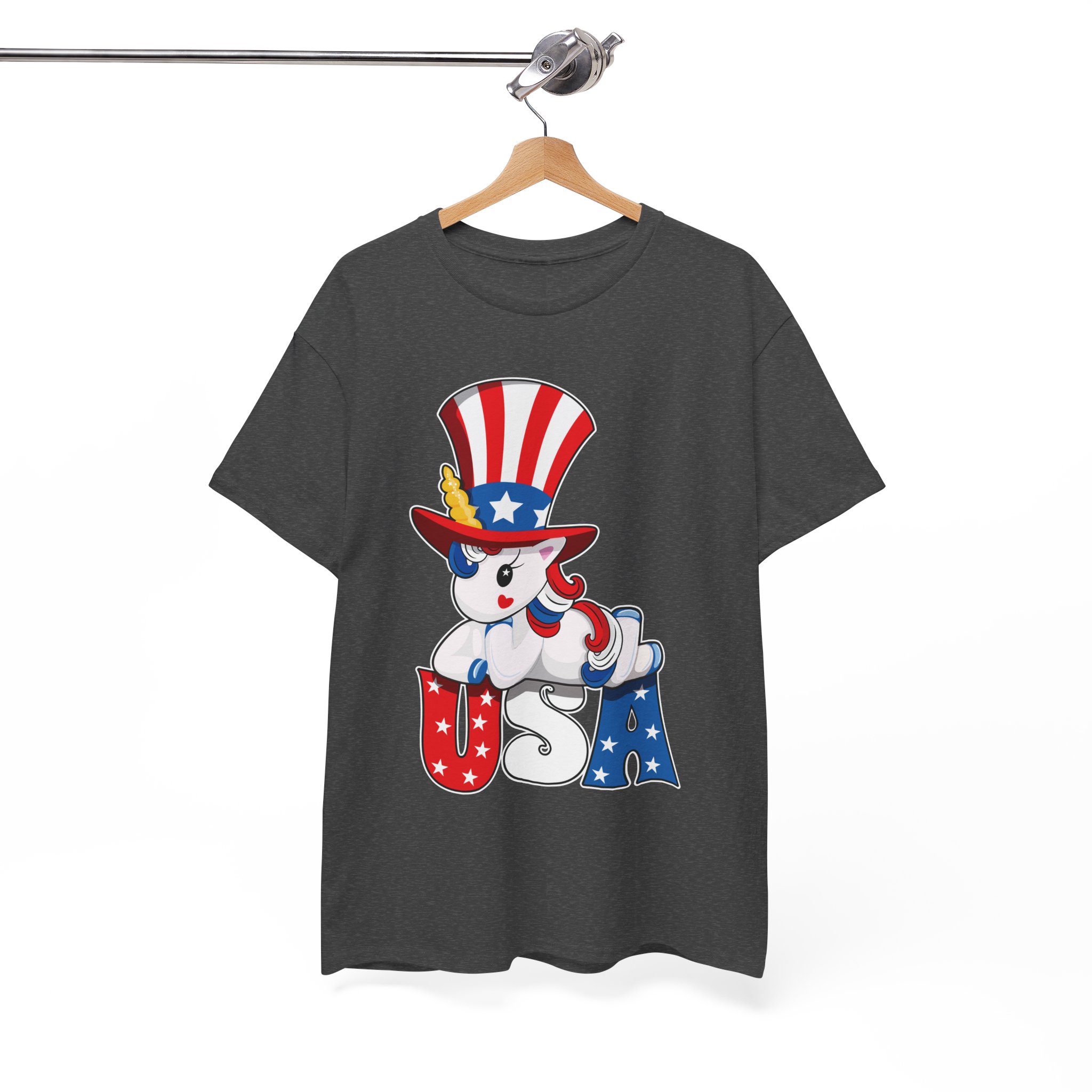 Unicorn Wears Sam Hat Patriotic 4th of July T-Shirt - Image 7