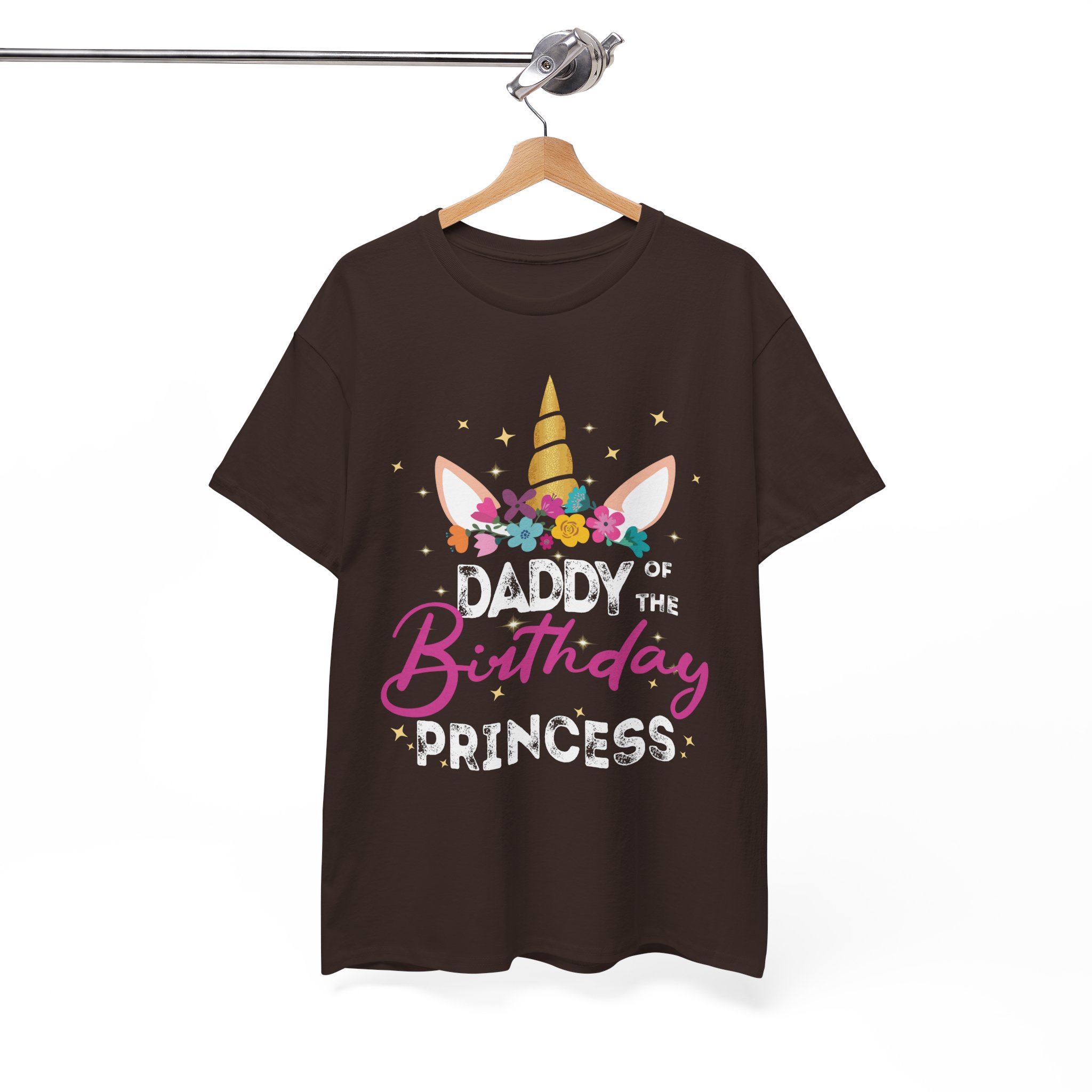 Daddy of the Birthday Princess Unicorn T-Shirt - Image 4