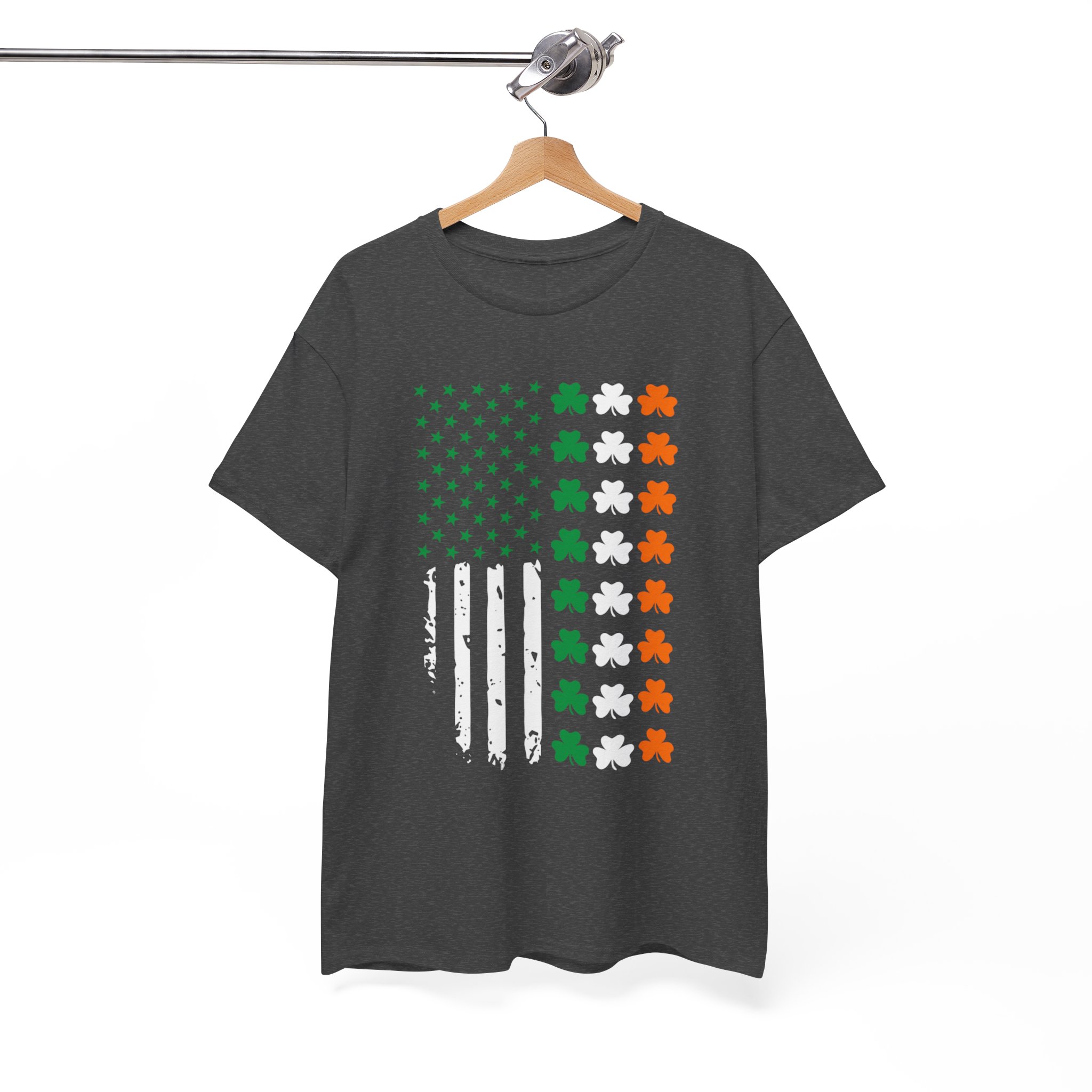 St. Patrick's Shamrock American Flag T-Shirt - Image 4