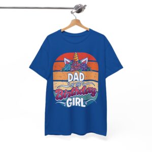 Dad of the Birthday Girl Unicorn Retro T‑Shirt